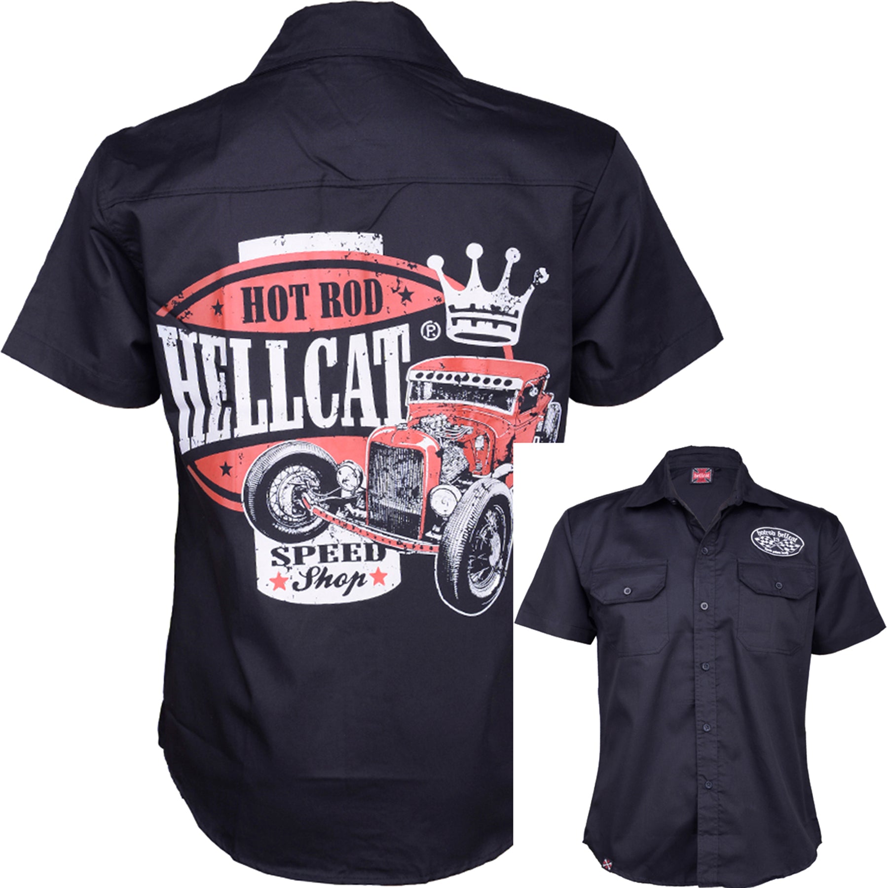 Hotrod_Hellcat_SPEED_KING_Oldschool_Crown_HEMD_Workershirt_killer_kirsche
