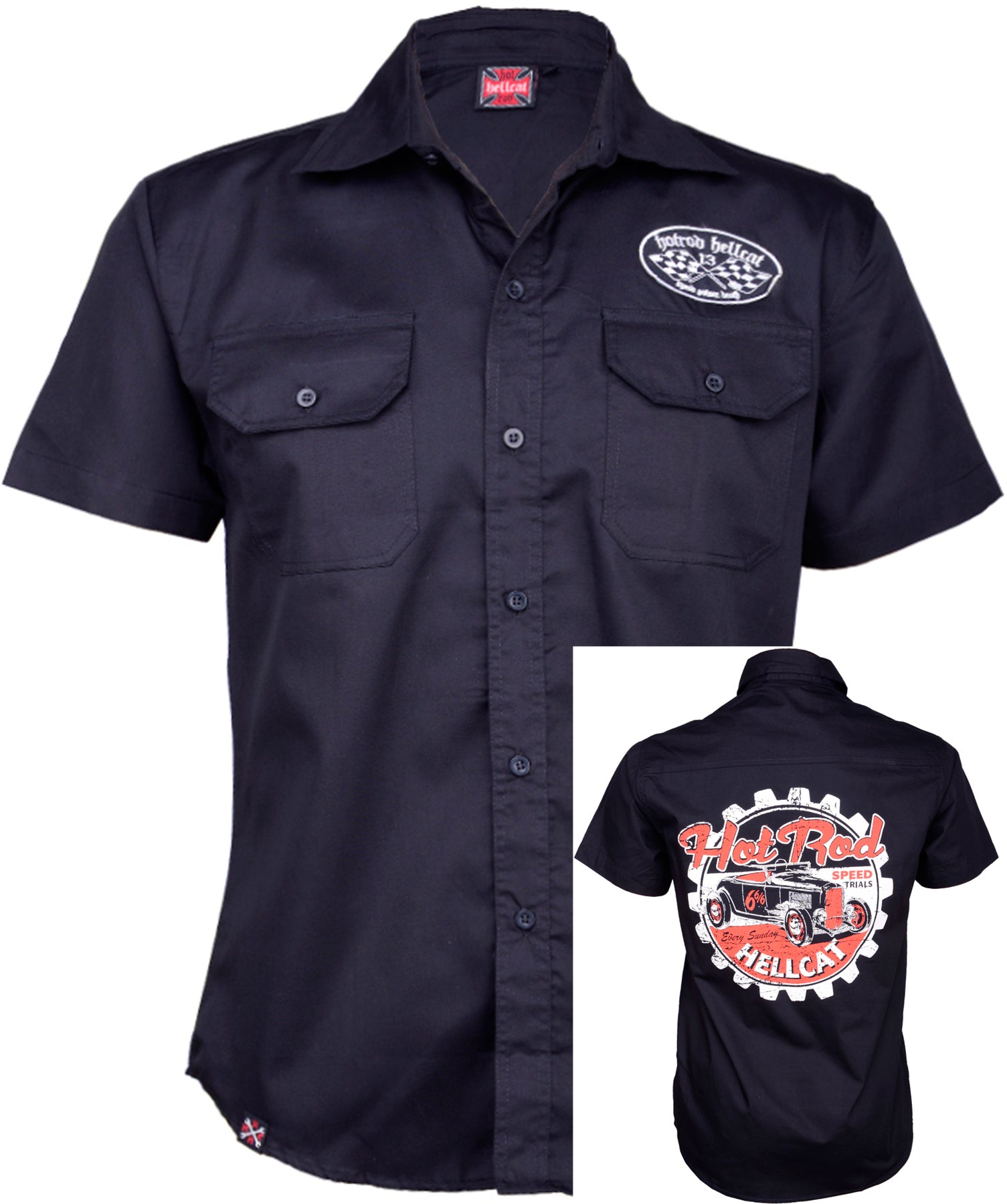 Hotrod_Hellcat_SPEED_TRIALS_Oldschool_HEMD_Workershirt_killer_kirsche