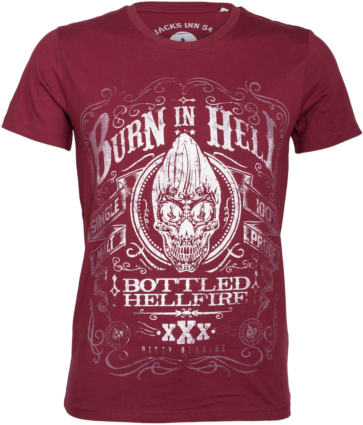 Jacks_Inn_BURN_IN_HELL_Skull_Man_T-Shirt_SHIRT_rot