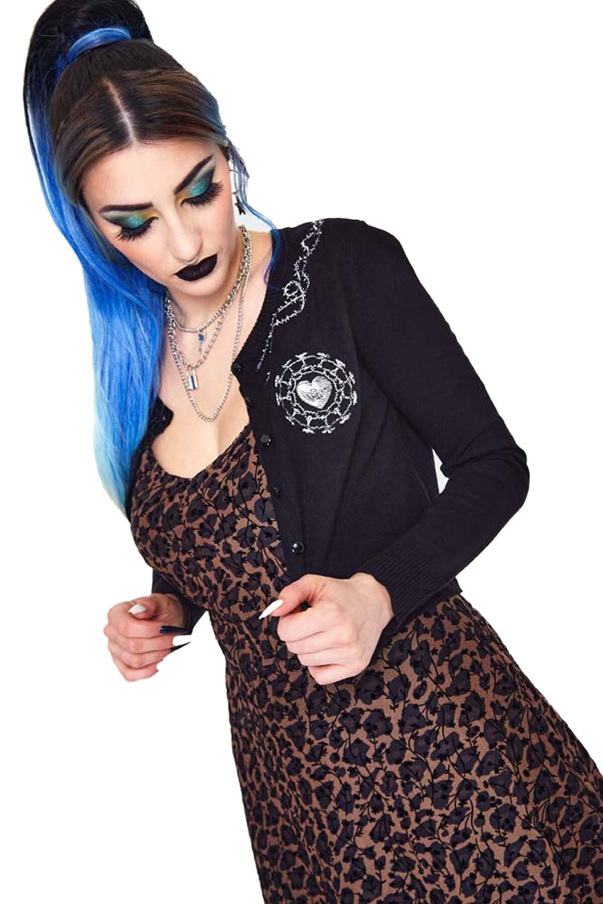 Jawbreaker_ALCHEMIC_HEART_Barbed_Sire_Stacheldraht_Langarm_CARDIGAN_Strickjacke_-_Schwarz-3