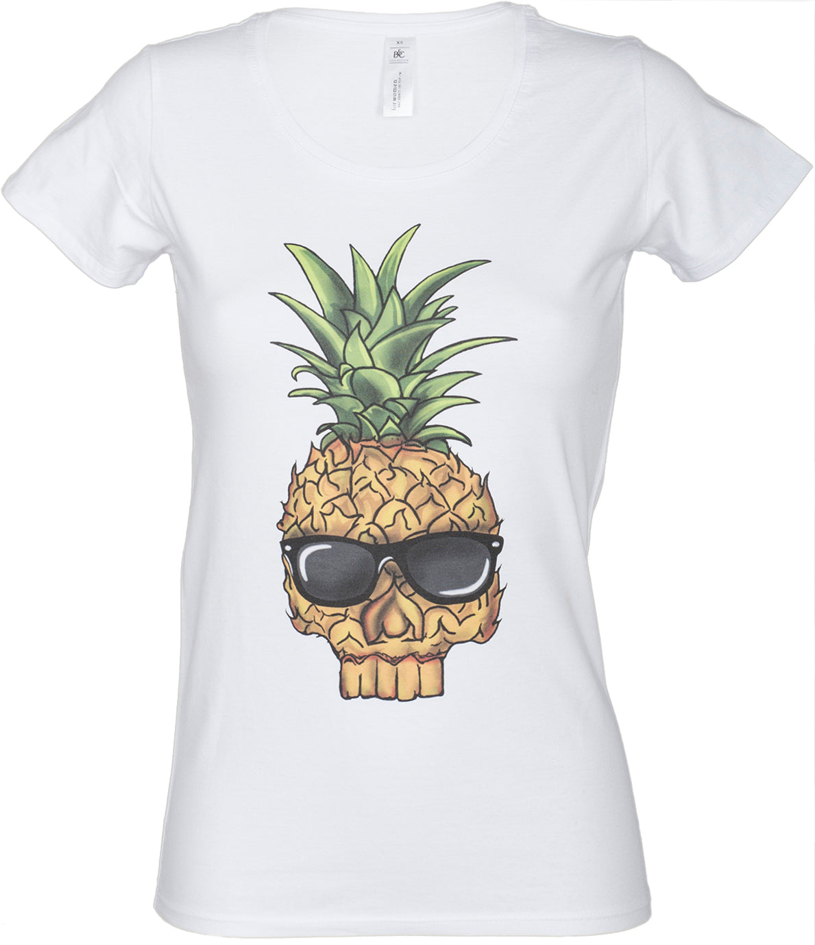 KM235_-_Kuestenluder_PINEAPPLE_SKULL_Ananas_Totenkopf_Tropical_SHIRT_-_Weiss