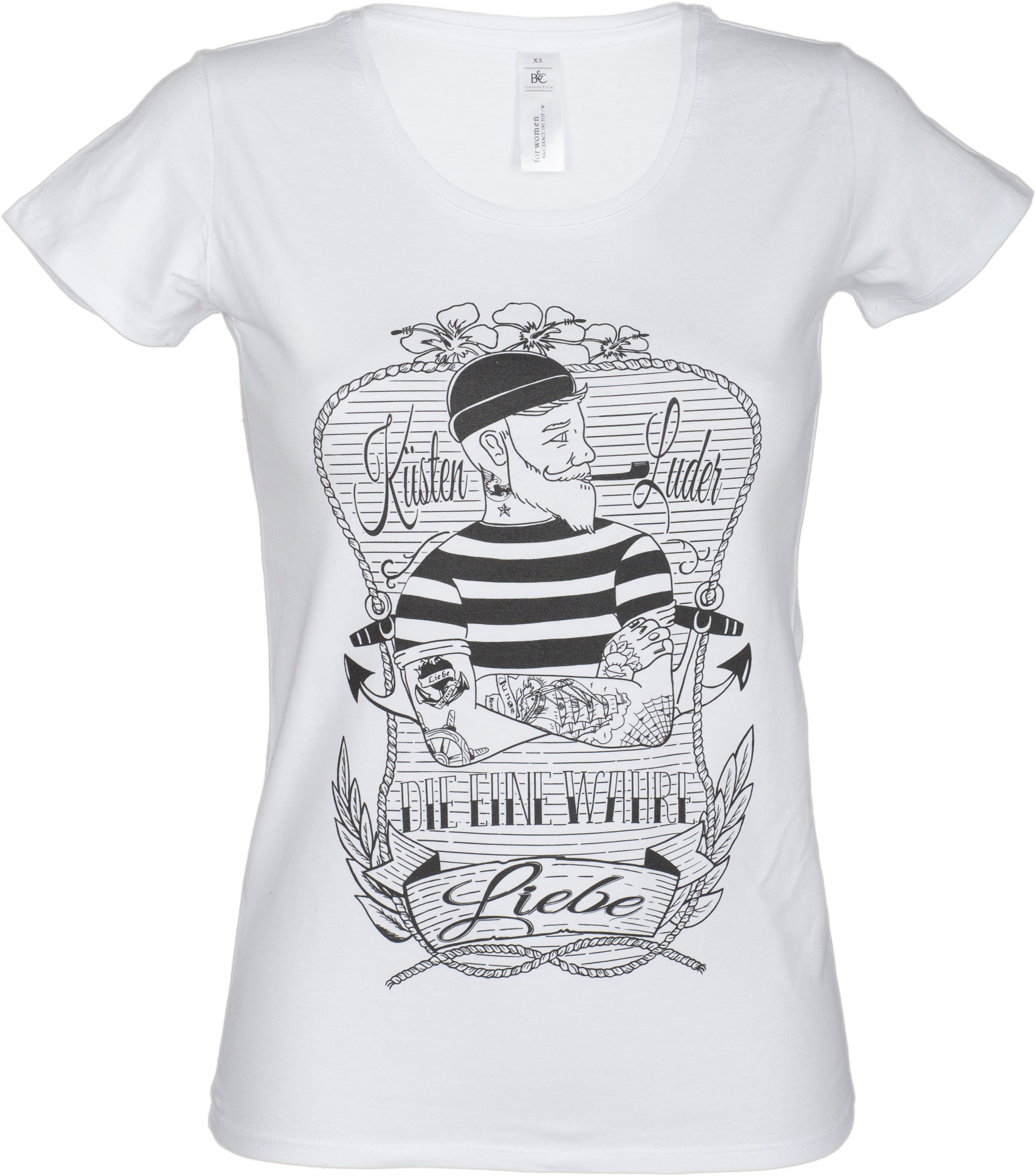 KM237_-_Kuestenluder_DIE_EINE_WAHRE_LIEBE__Sailor_Matrosen_B_W_Oldschool_SHIRT_-_Weiss6yyobsXK6X8FA