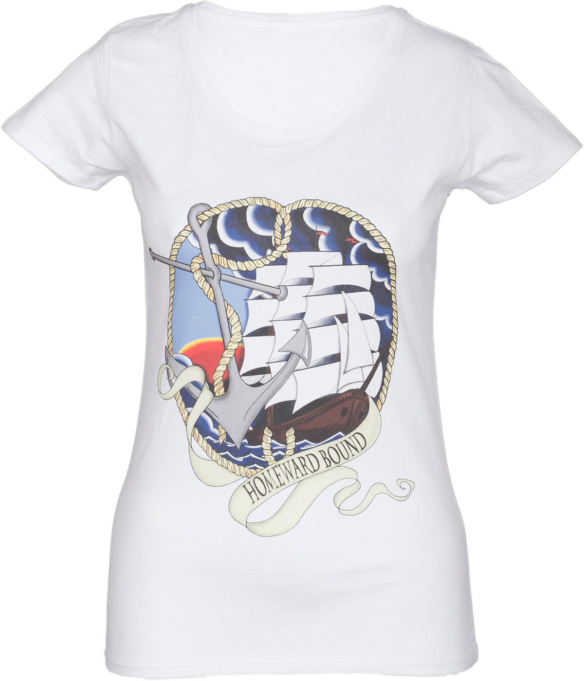 KM271_-_Kuestenluder_HOMEWARD_BOUND_Sailor_Ship_Anker_Nautical_SHIRT_-_Weiss
