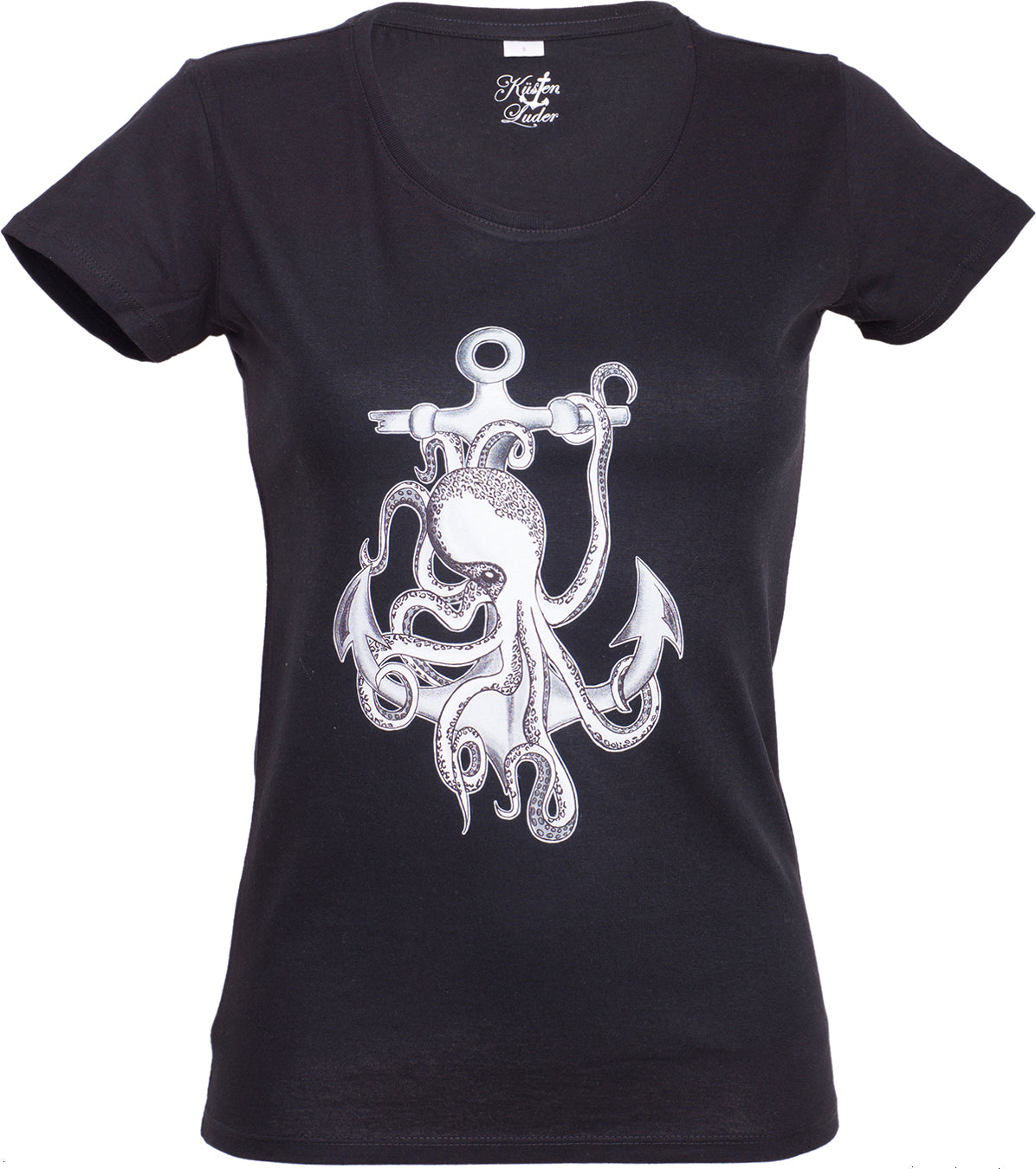 KO1080_-_Kuestenluder_ANCHOR_with_OCTOPUS_Sailor_T-SHIRT_-_Schwarz-Weiss