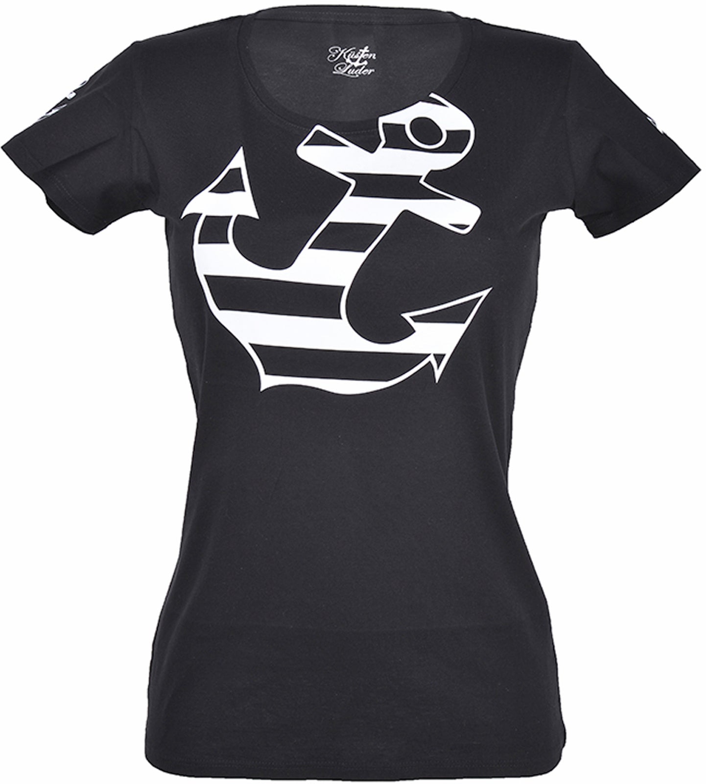 KO1238_-_Kuestenluder_Sailor_ANCHOR_Black_Retro_Anker_Shirt_T-Shirt_-_Schwarz_killer_kirsche