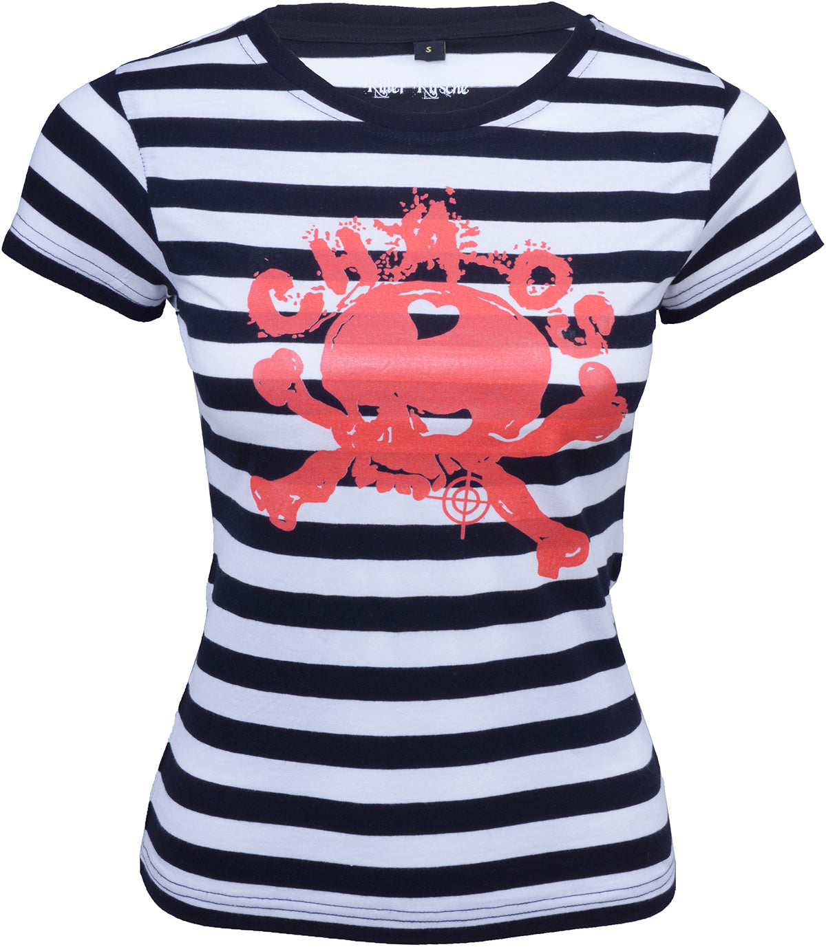 KO926_-_Killer_Kirsche_Striped_Red_CHAOS_Skull_T-Shirt_-_Schwarz-WeissIkDHUwnZrx54a