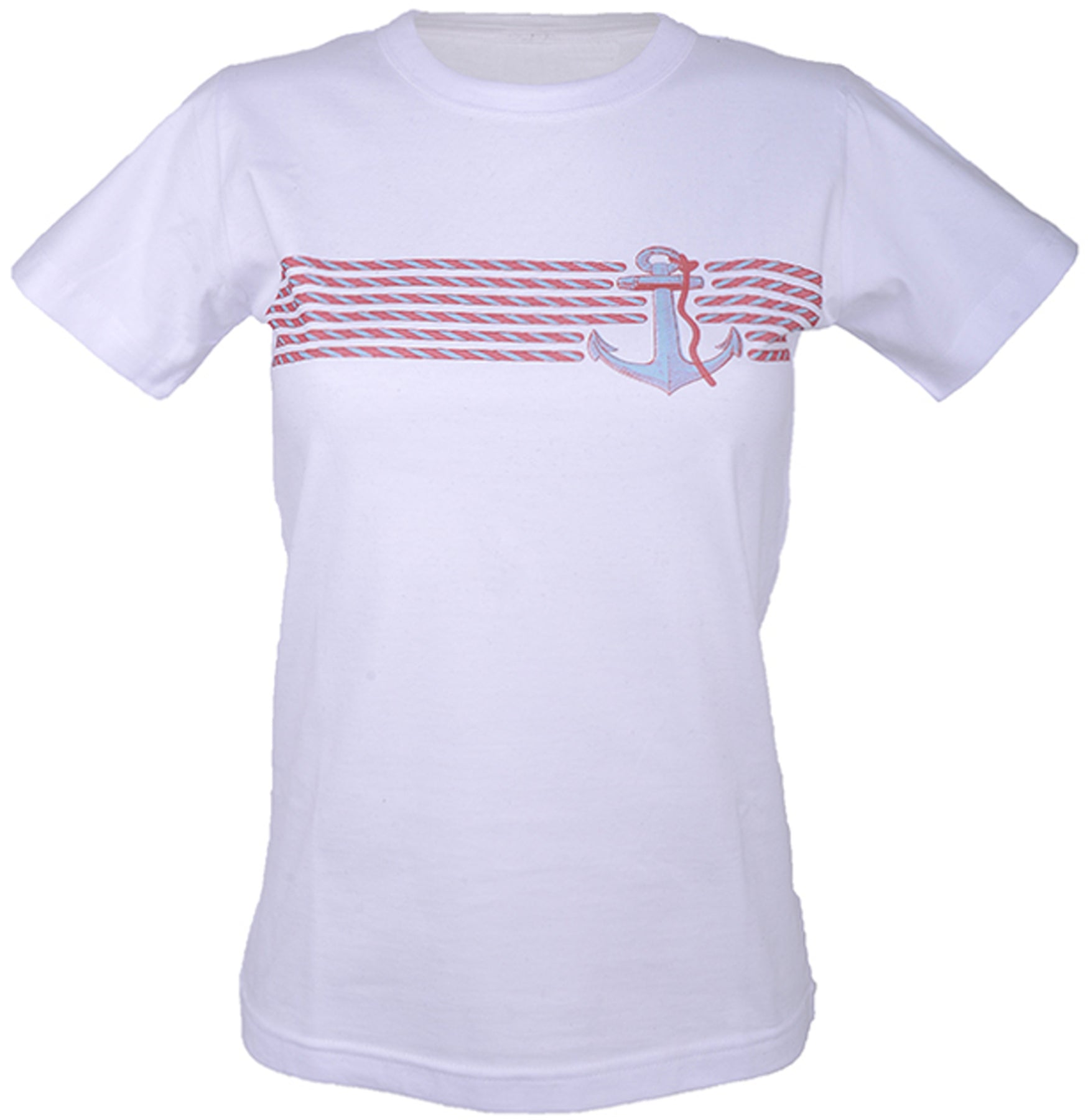 Killer_Kirsche_CUTE_SAILOR_ANKER_Girlie_Kurzarm_T-Shirt_-_Weiss