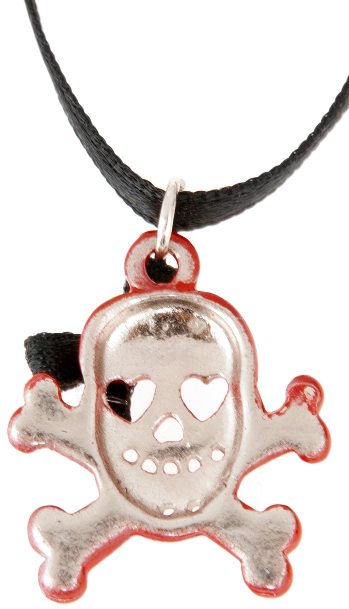 Killer_Kirsche_DIRTY_LAUGHING_Schleifen_BLACK_BOW_Skullkette_mit_Satinbandrot4