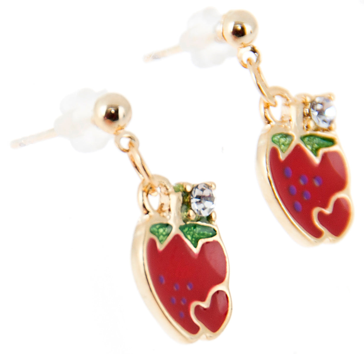 Killer_Kirsche_ERDBEEREN_Heart_Glitzerstein_Vintage_OHRSTECKER-2
