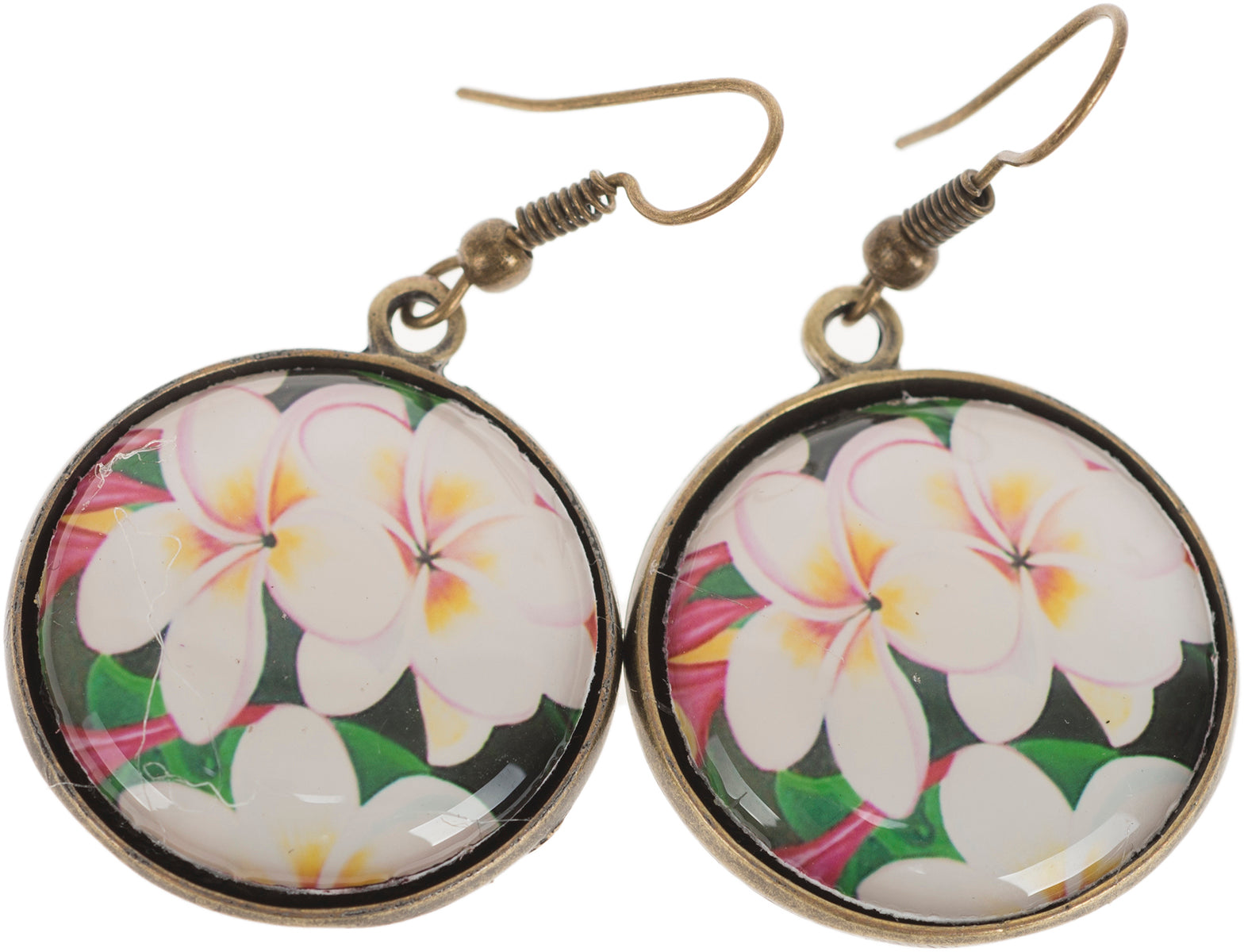Killer_Kirsche_MIRJA_Vinage_Tropical_FRANGIPANI_Flower_Ohrringe_OHRHaeNGER-1