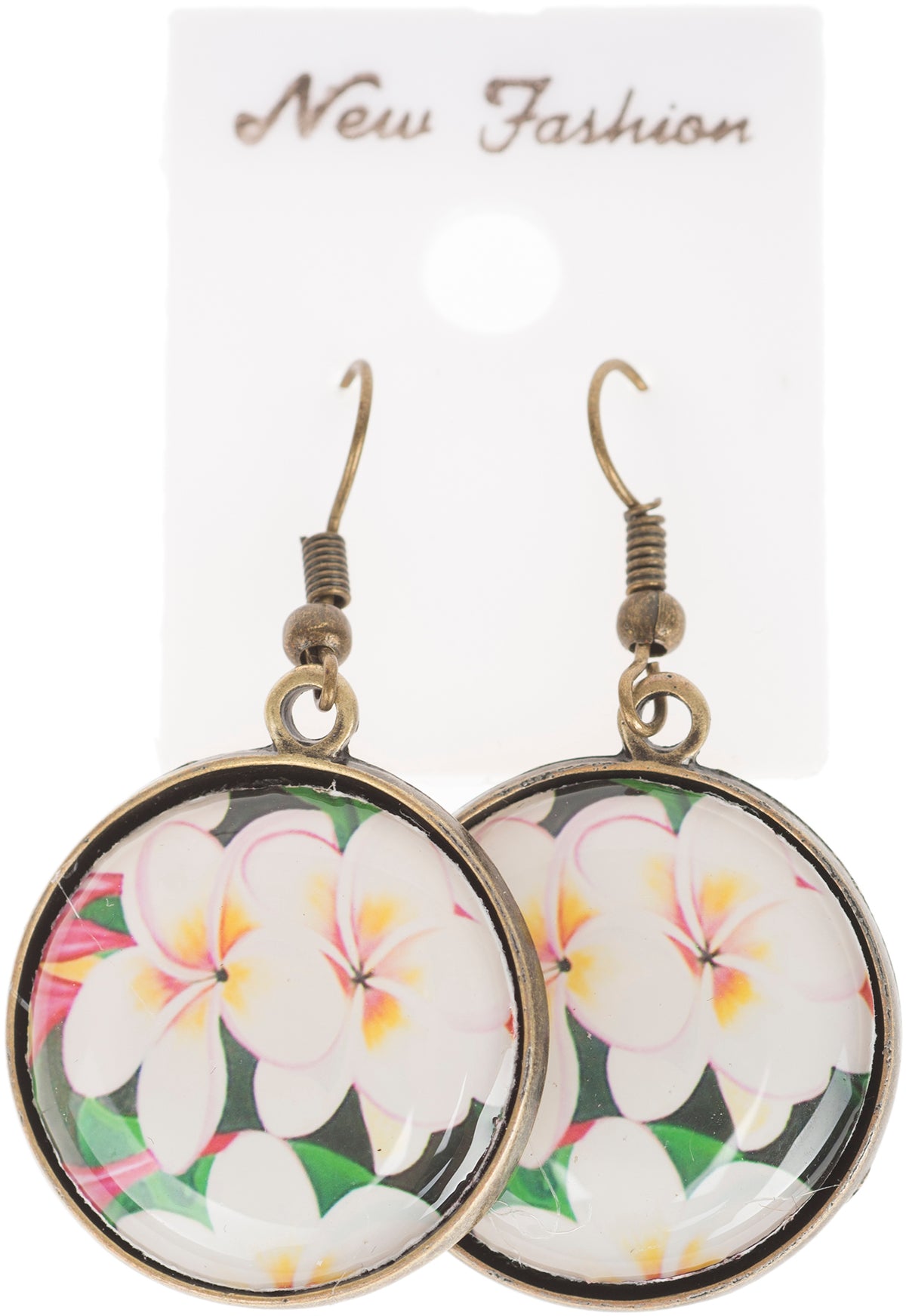 Killer_Kirsche_MIRJA_Vinage_Tropical_FRANGIPANI_Flower_Ohrringe_OHRHaeNGER-2