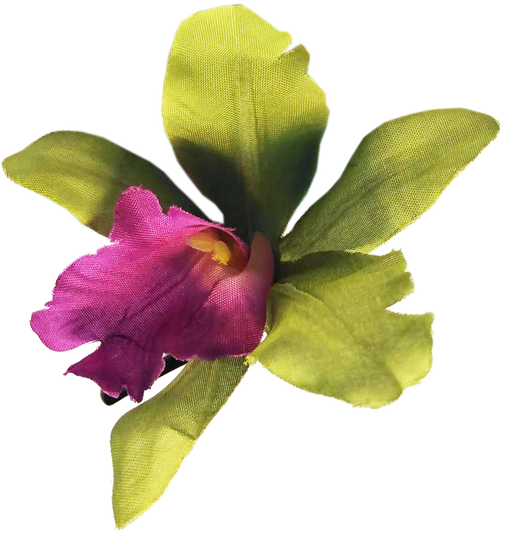 Killer_Kirsche_Vintage_50s_ORCHIDEEN_Blueten_Haarspange_-_Gruen_2