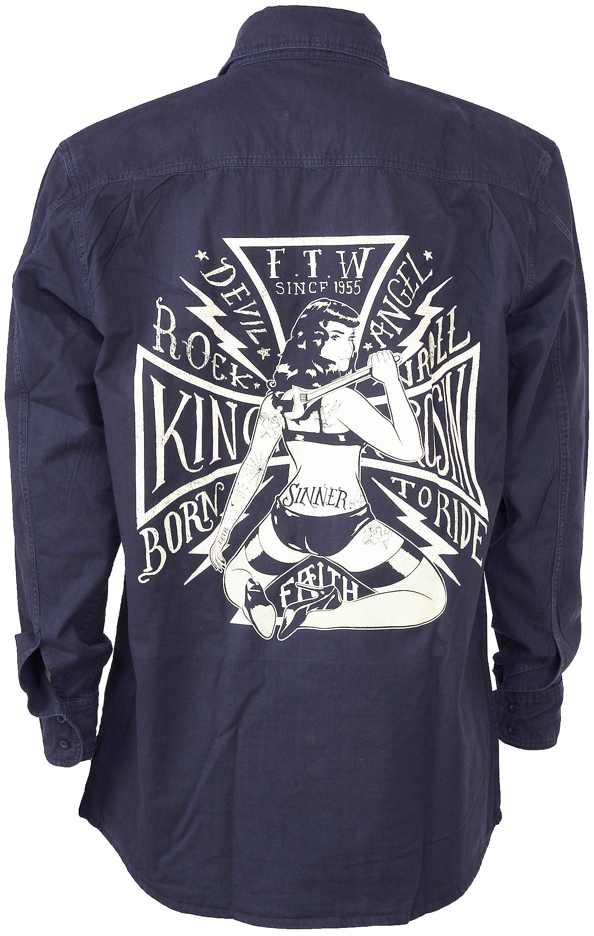 King_Kerosin_BORN_TO_BE_WILD_Retro_Oldschool_Tattoo_MEN_Hemd_-_Schwarz_hinten