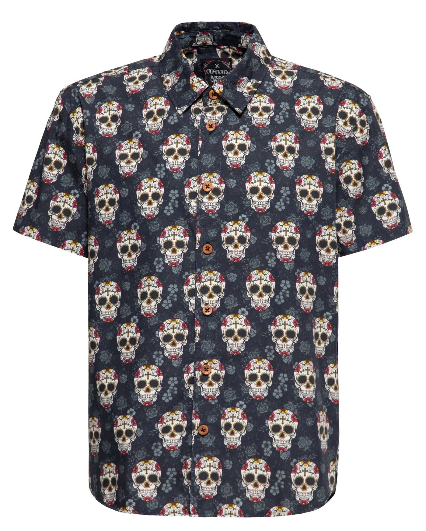 King_Kerosin_CALAVERA_SKULL_Mexican_Skull_allover_Retro_50s_Vintage_HEMD_Shirt-1