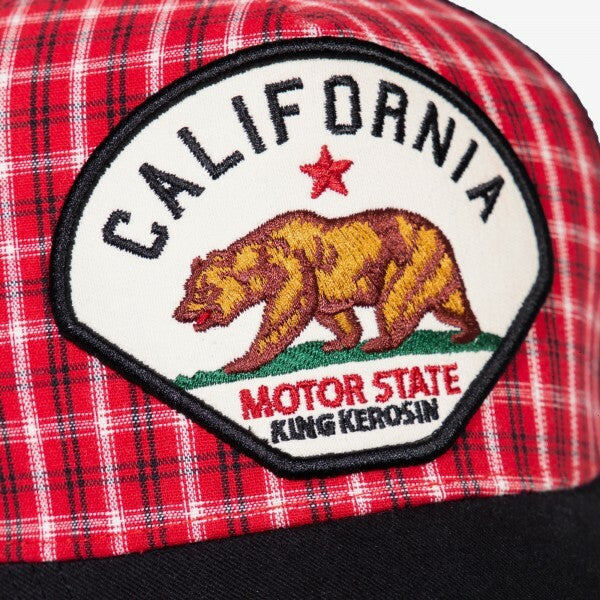 King_Kerosin_CALIFORNIA_Grizzlybear_Baer_STICKEREI_MESH_Tartan_Karo_Retro_TRUCKER_CAP_Killer_Kirsche-5