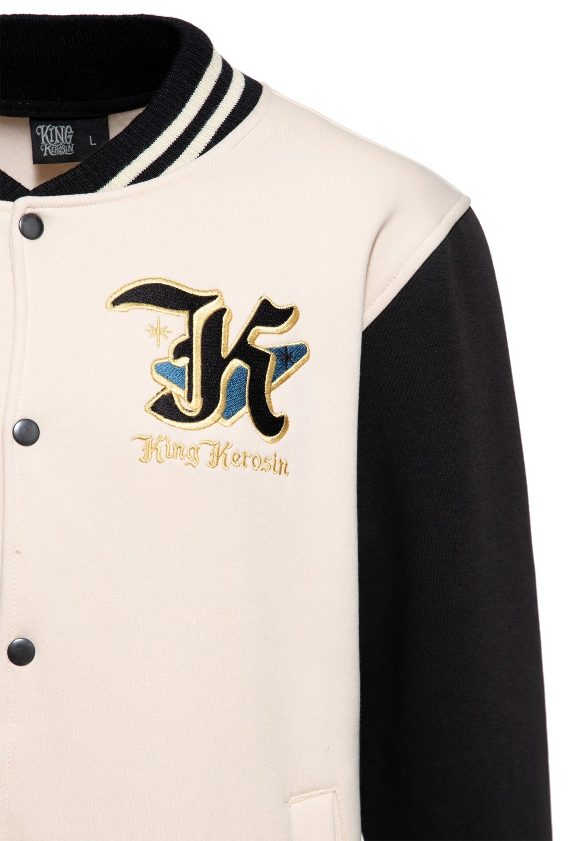King_Kerosin_DETROIT_GREASER_Oldschool_Stick_Hot_Rod_COLLEGE_Jacke_Baseball_JACKET_-_Beige-3i0s5Swlc7oPsn
