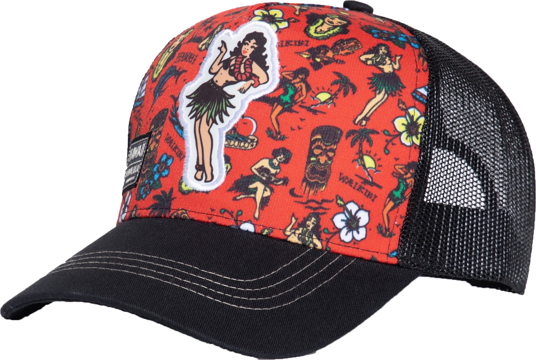 King_Kerosin_HAWAII_HONOLULU_Tropical_HULA_GIRL_Snapback_Mesh_TRUCKER_CAP_Killer_Kirsche-1