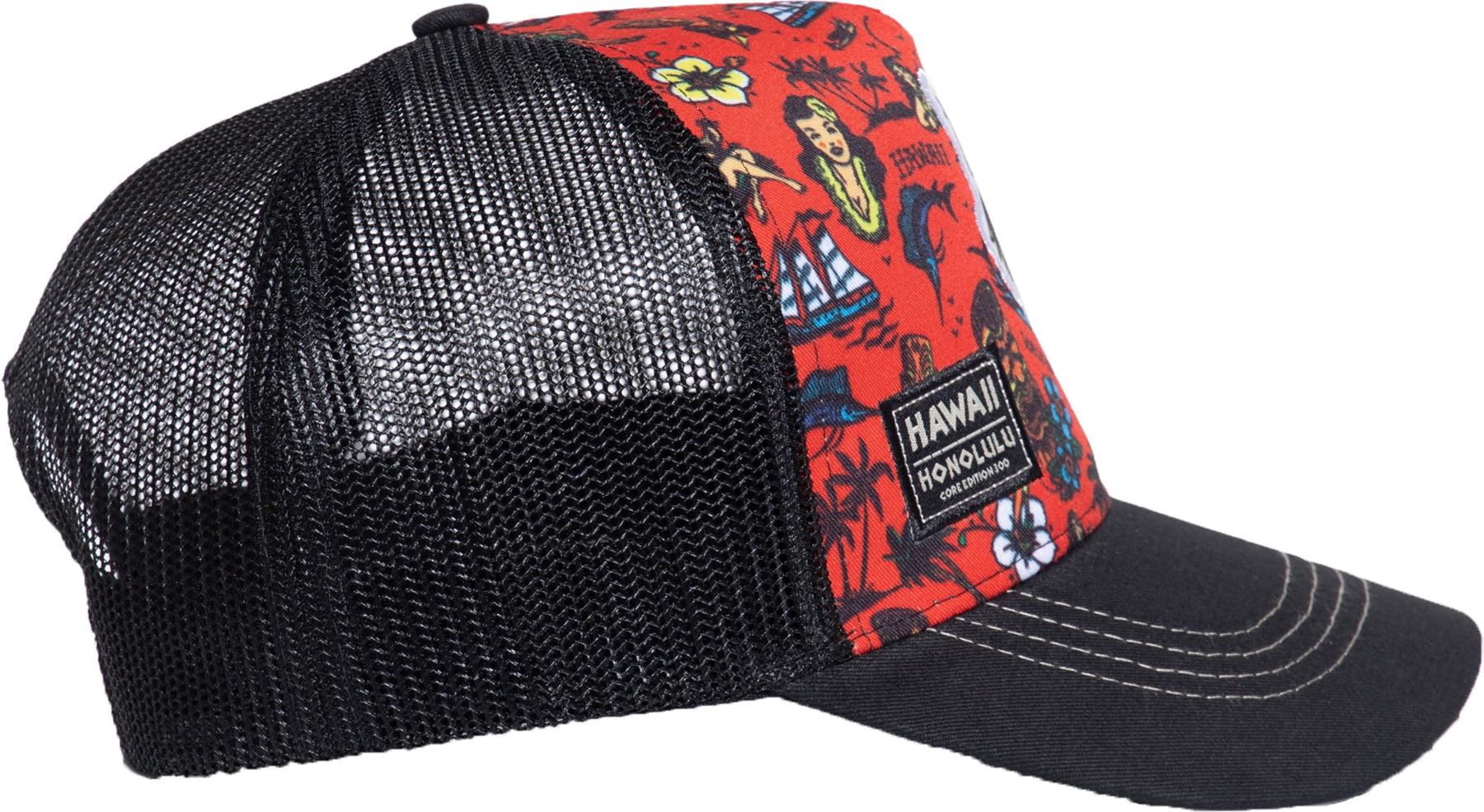 King_Kerosin_HAWAII_HONOLULU_Tropical_HULA_GIRL_Snapback_Mesh_TRUCKER_CAP_Killer_Kirsche-3