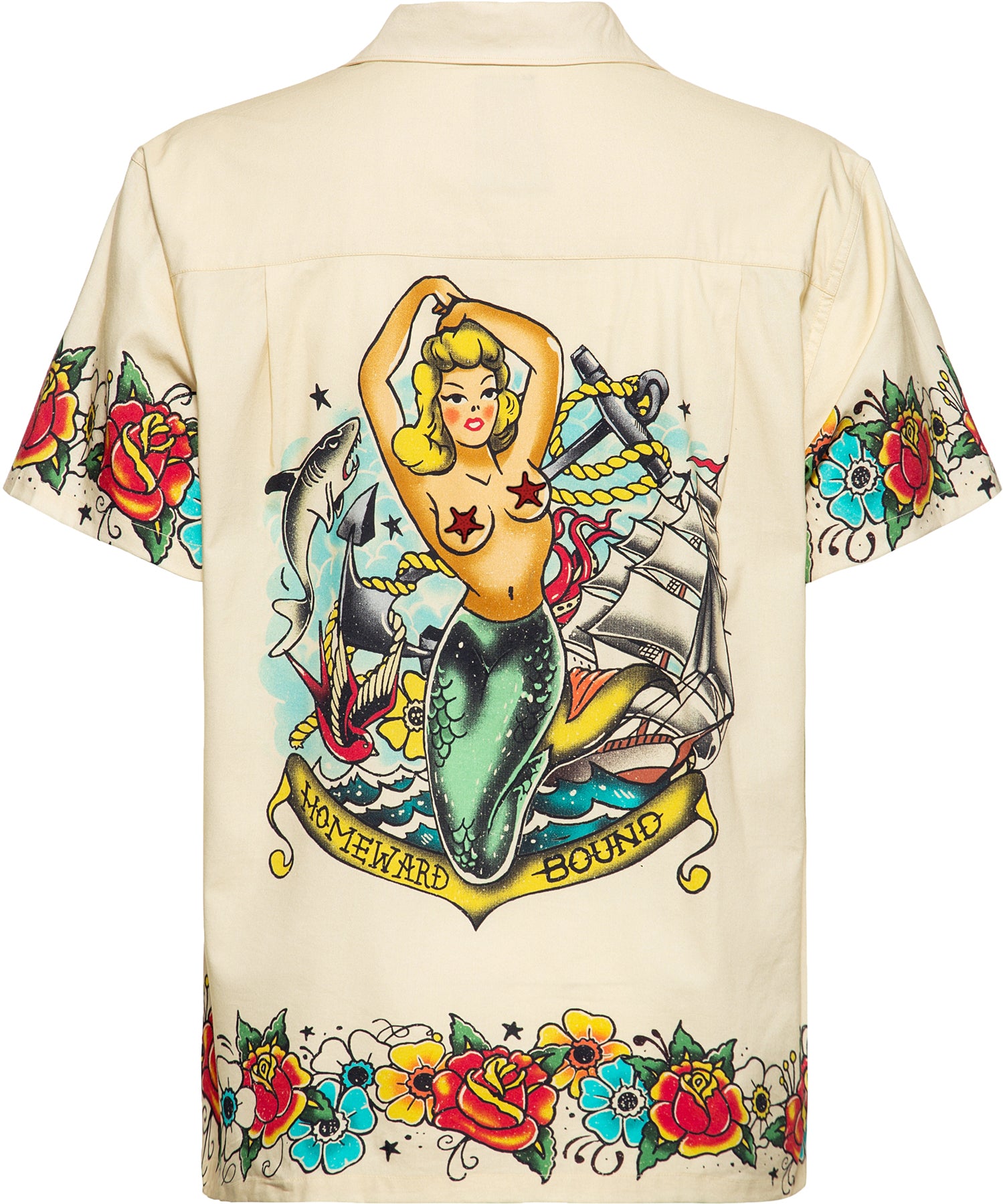 King_Kerosin_HOMEWARD_BOUNT_Clippership_PIN_UP_Mermaid_50s_Kurzarm_HAWAII_HEMD_Shirt_Killer_Kirsche-2