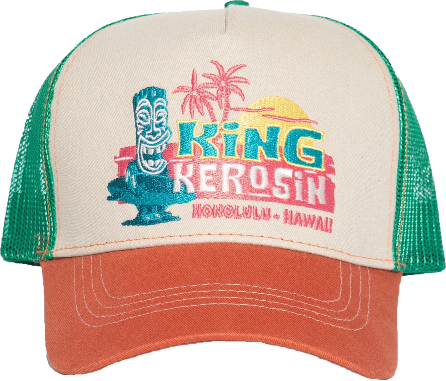 King_Kerosin_HONOLULU_HAWAII_Embroidered_TIKI_Snapback_Mesh_TRUCKER_CAP_Muetze_Killer_Kirsche-2