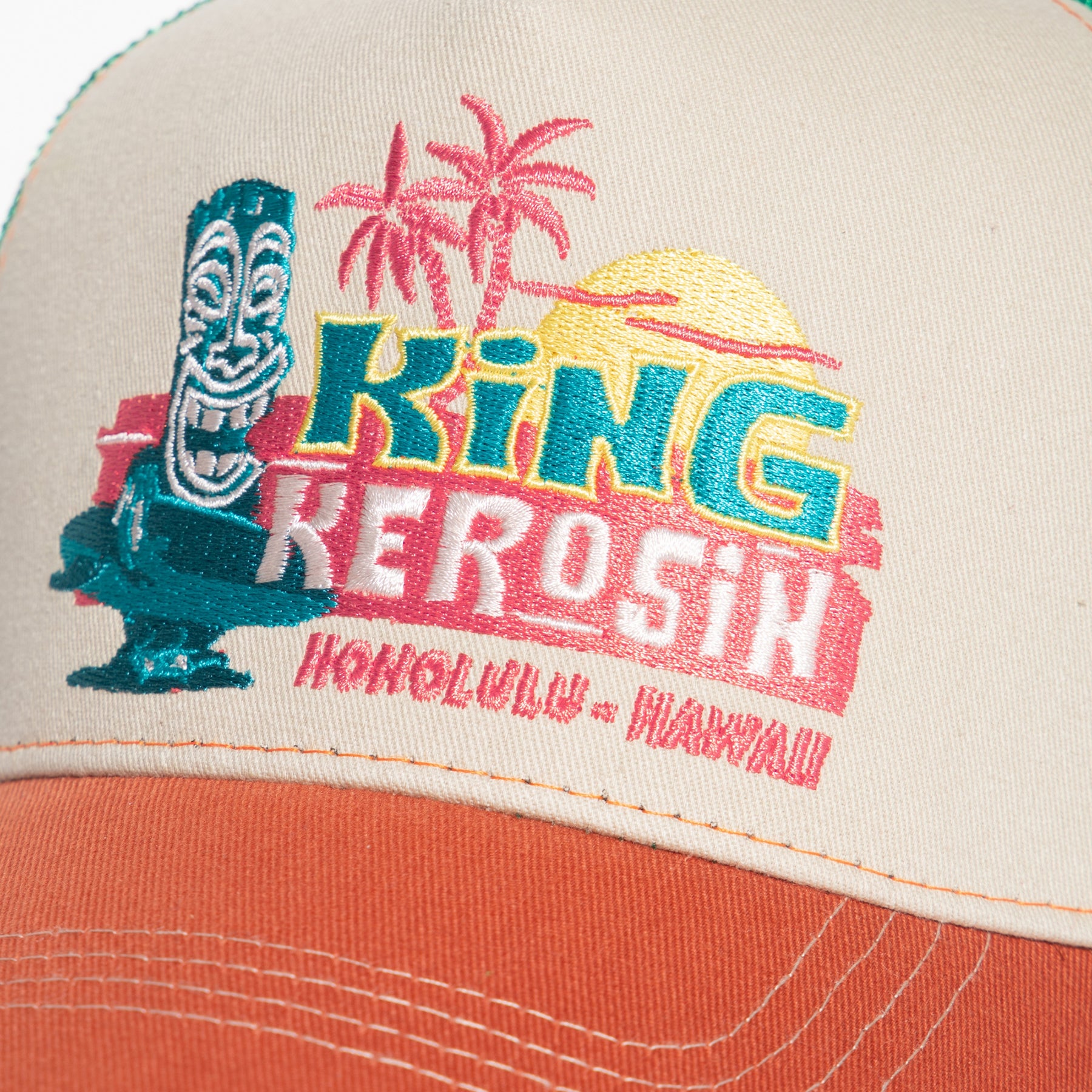 King_Kerosin_HONOLULU_HAWAII_Embroidered_TIKI_Snapback_Mesh_TRUCKER_CAP_Muetze_Killer_Kirsche-5