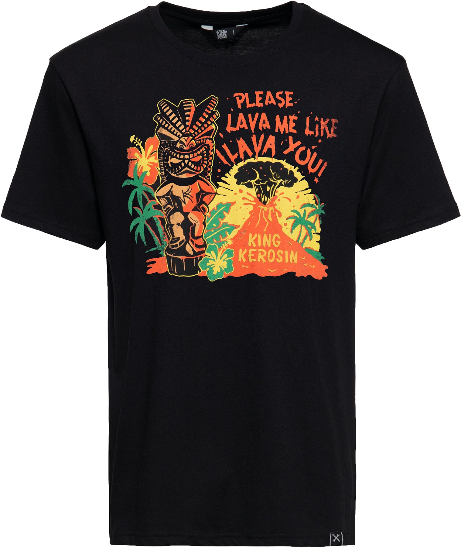 King_Kerosin_LAVA_YOU_Retro_Tiki_VULKAN_MOTIV_Kurzarm_Straight_Fit_T-SHIRT_Oberteil_Killer_Kirsche-1