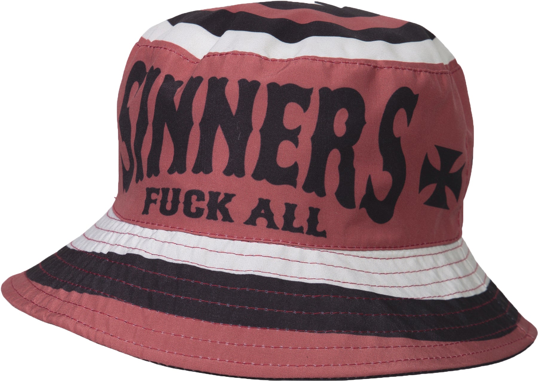 King_Kerosin_RED_BARON_Retro_Iron_Cross_Sinners_WENDBARER_BUCKET_HAT_Fischerhut_Killer_Kirsche-2