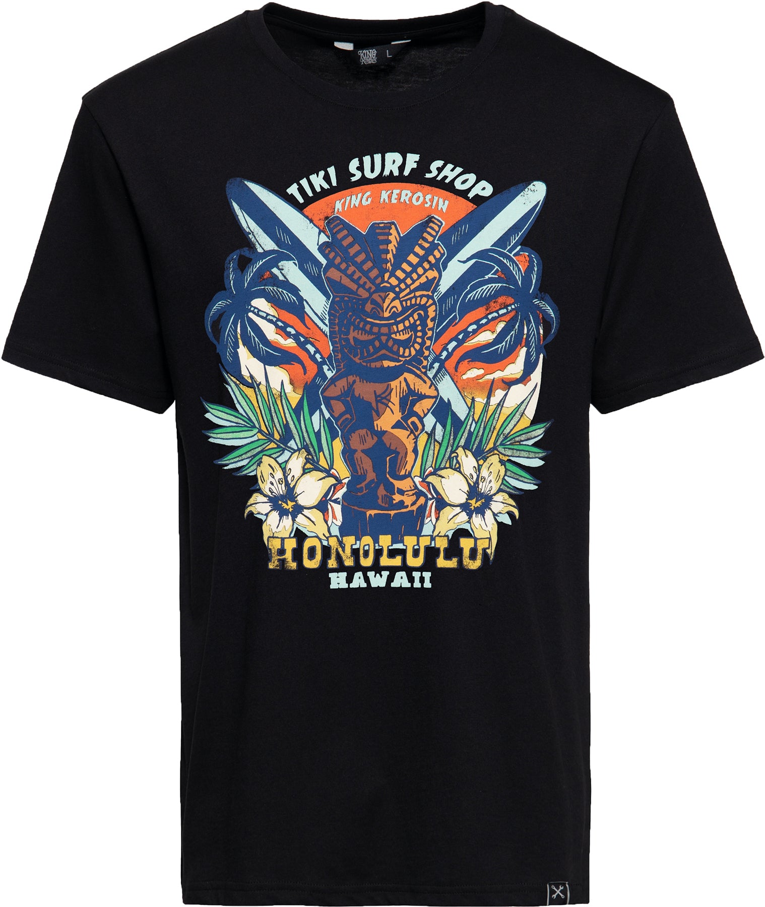 King_Kerosin_TIKI_SURF_SHOP_Tropical_MOTIV_Kurzarm_Straight_Fit_T-SHIRT_Oberteil_Killer_Kirsche-1