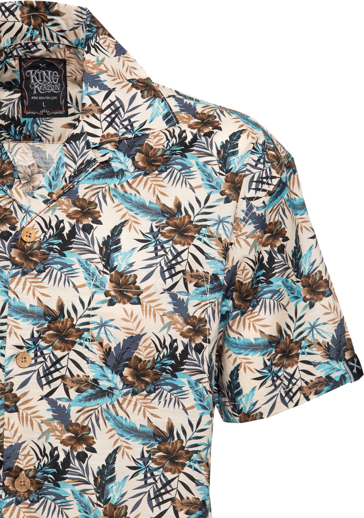 King_Kerosin_TROPICAL_FLOWER_Hibiskus_Palmlatt_Kurzarm_HAWAII_HEMD_Shirt_Killer_Kirsche-3
