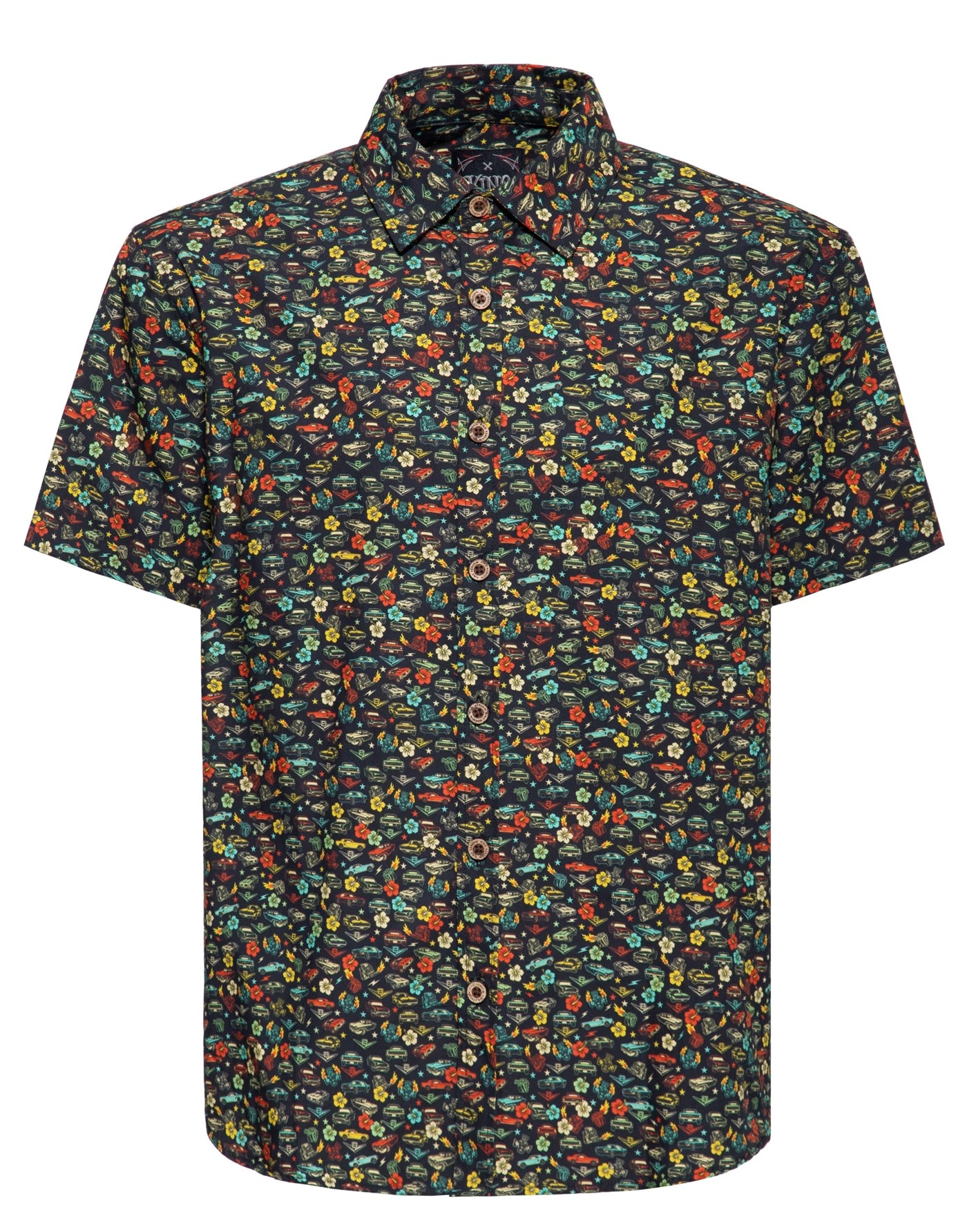 King_Kerosin_V8_Oldtimer_Muscle_Cars_allover_Retro_50s_Vintage_Business_HEMD_Shirt-1