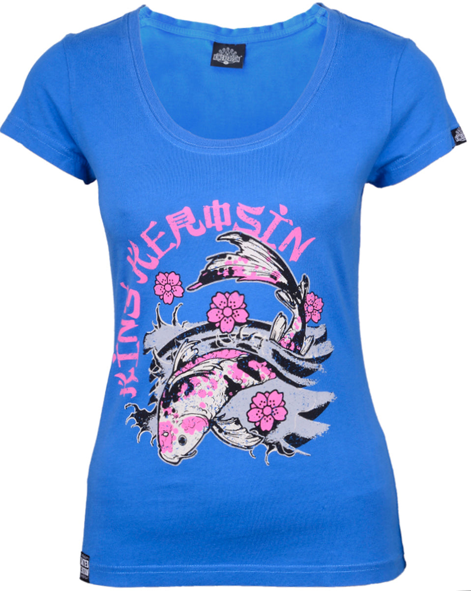King_Kerosin_Vintage_LIMITED_EDITION_Koi_T-Shirt_-_Blau