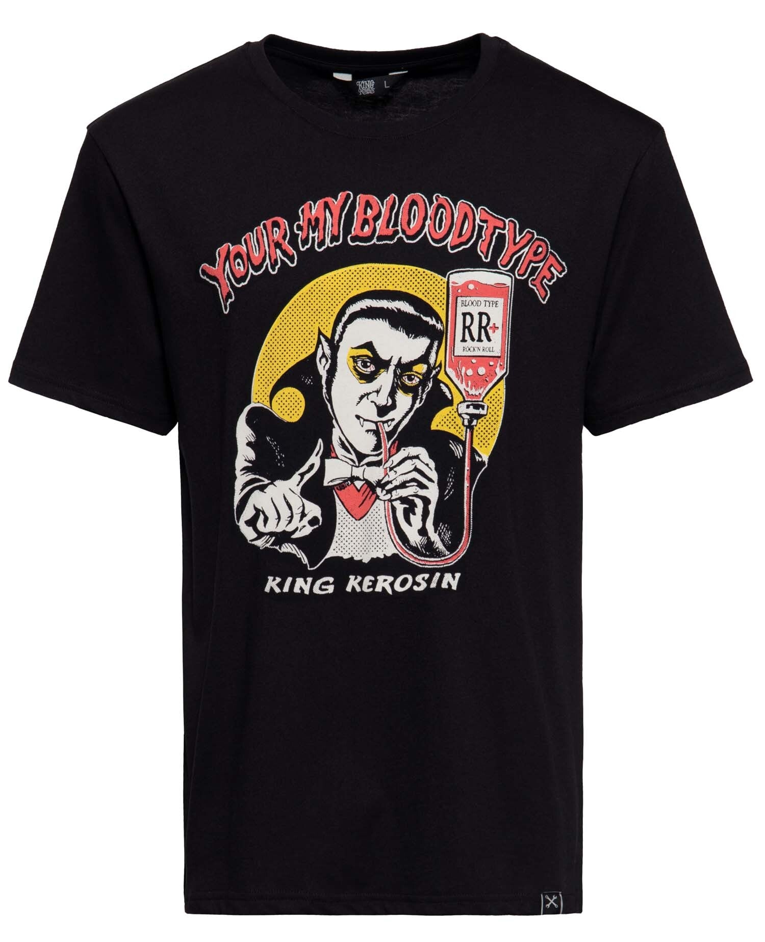 King_Kerosin_YOURE_MY_BLOOD_TYPE_Print_Comic_Vampir_Kurzarm_TSHIRT_Oberteil_Schwarz-1
