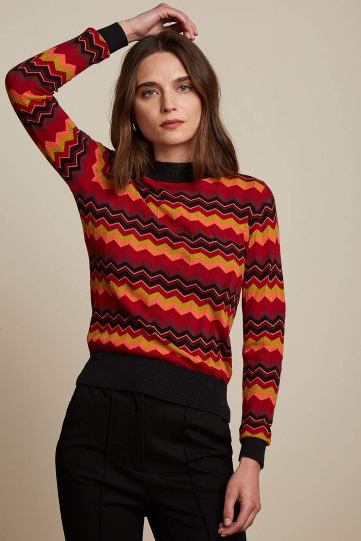 King_Louie_AGNES_TURTLE_SHAKIN_Retro_ZICK-ZACK_Rollkragen_Feinstrick_PULLOVER_Oberteil_killer_kirsche_1