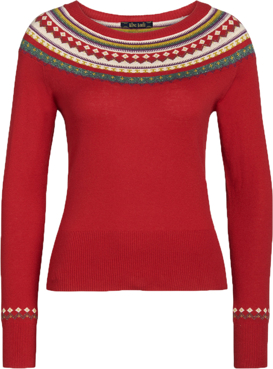 King_Louie_ALPINE_Vintage_FAIR_ISLE_Feinstrick_PULLOVER_Oberteil_Rot-1