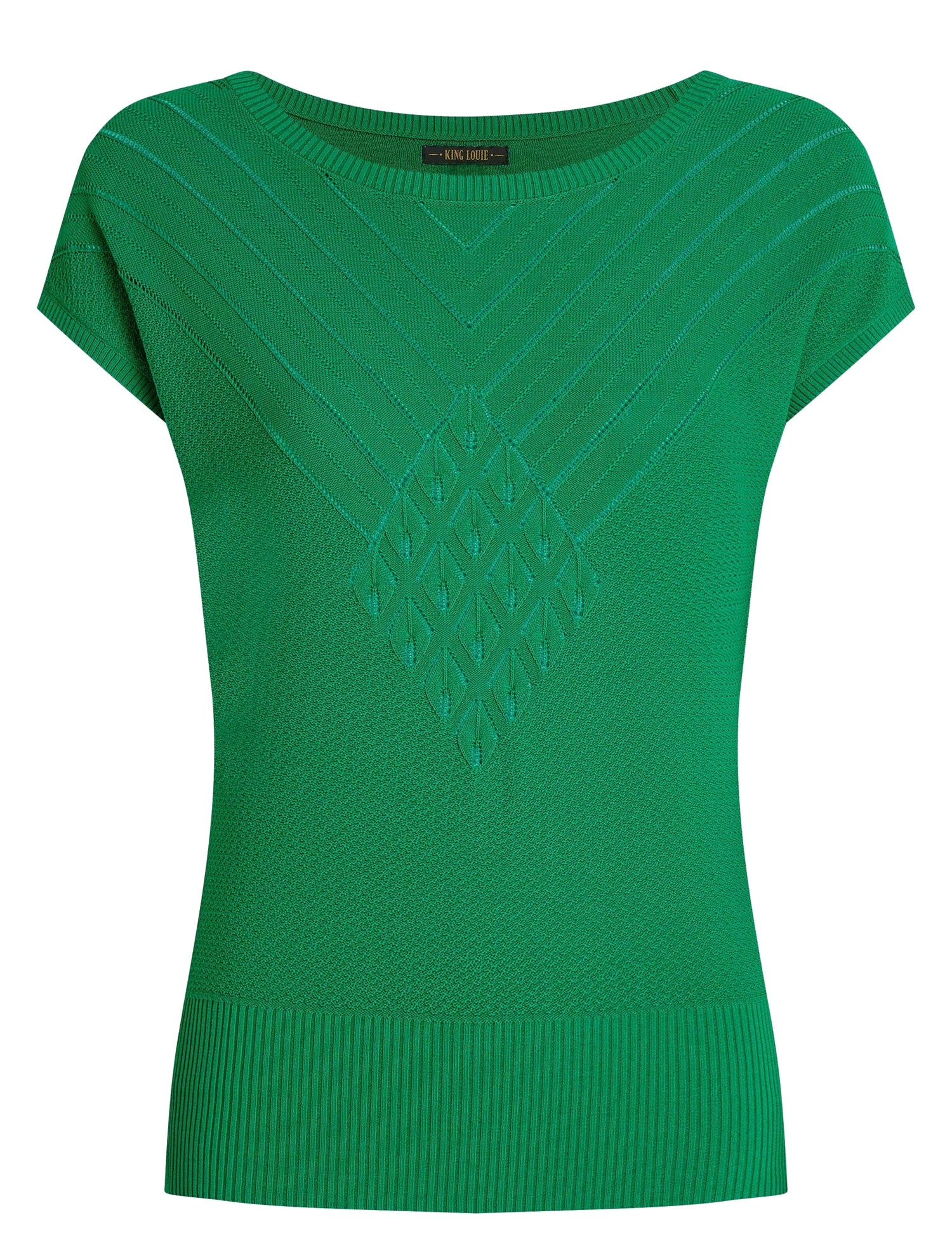 King_Louie_ANN_COSTA_Vintage_Lochmuster_Feinstrick_Kurzarm_SHIRT_Oberteil_Top_-_Ultra_Green-4