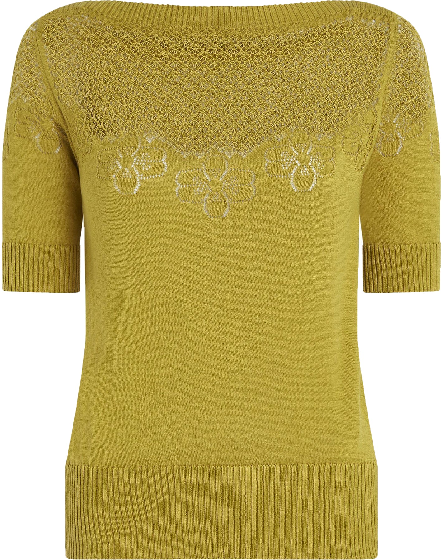 King_Louie_AUDREY_KNIT_BONET_Vintage_Lochmuster_Kurzarm_STRICK_SHIRT_-_Koi_Yellow_Killer_Kirsche-1