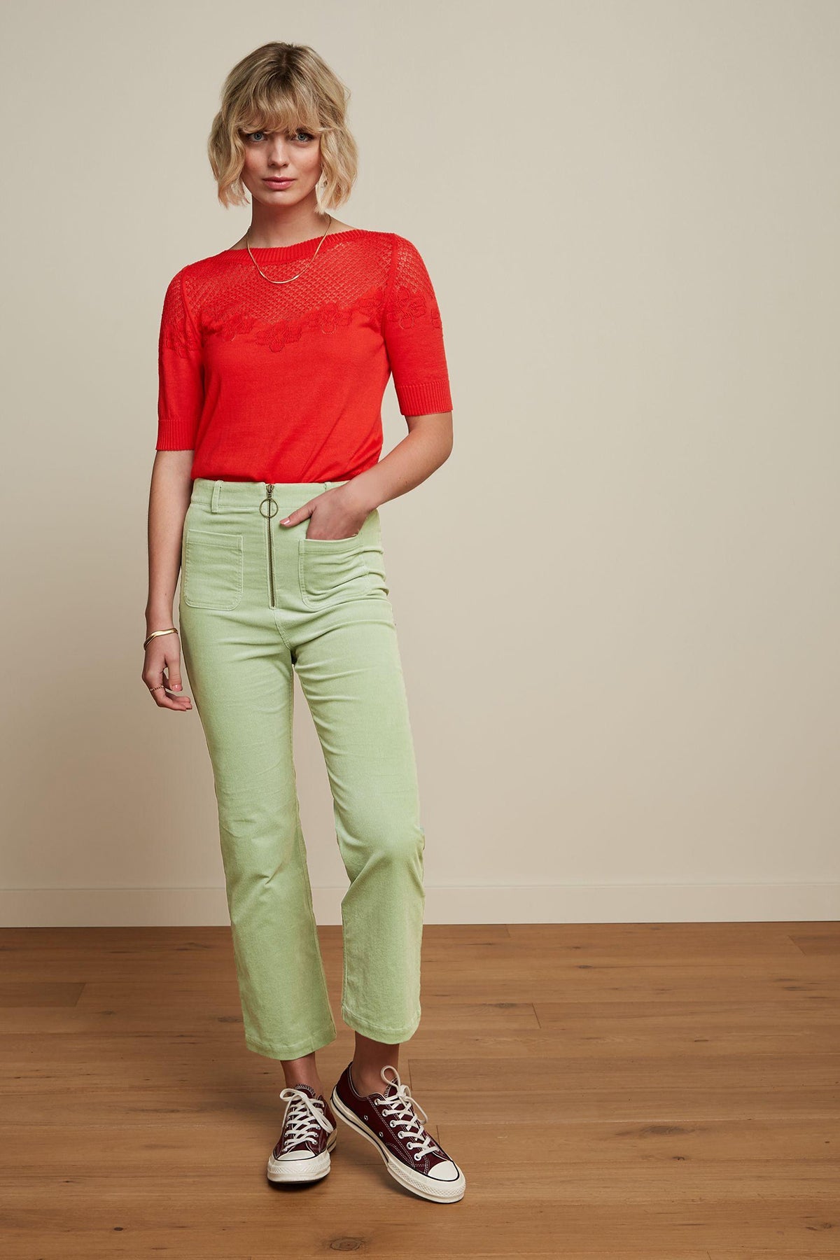 King_Louie_AUDREY_KNIT_BONET_Vintage_Lochmuster_Kurzarm_STRICK_SHIRT_Oberteil_-_Rot_killer_kirsche_2av2fJd0shNVig