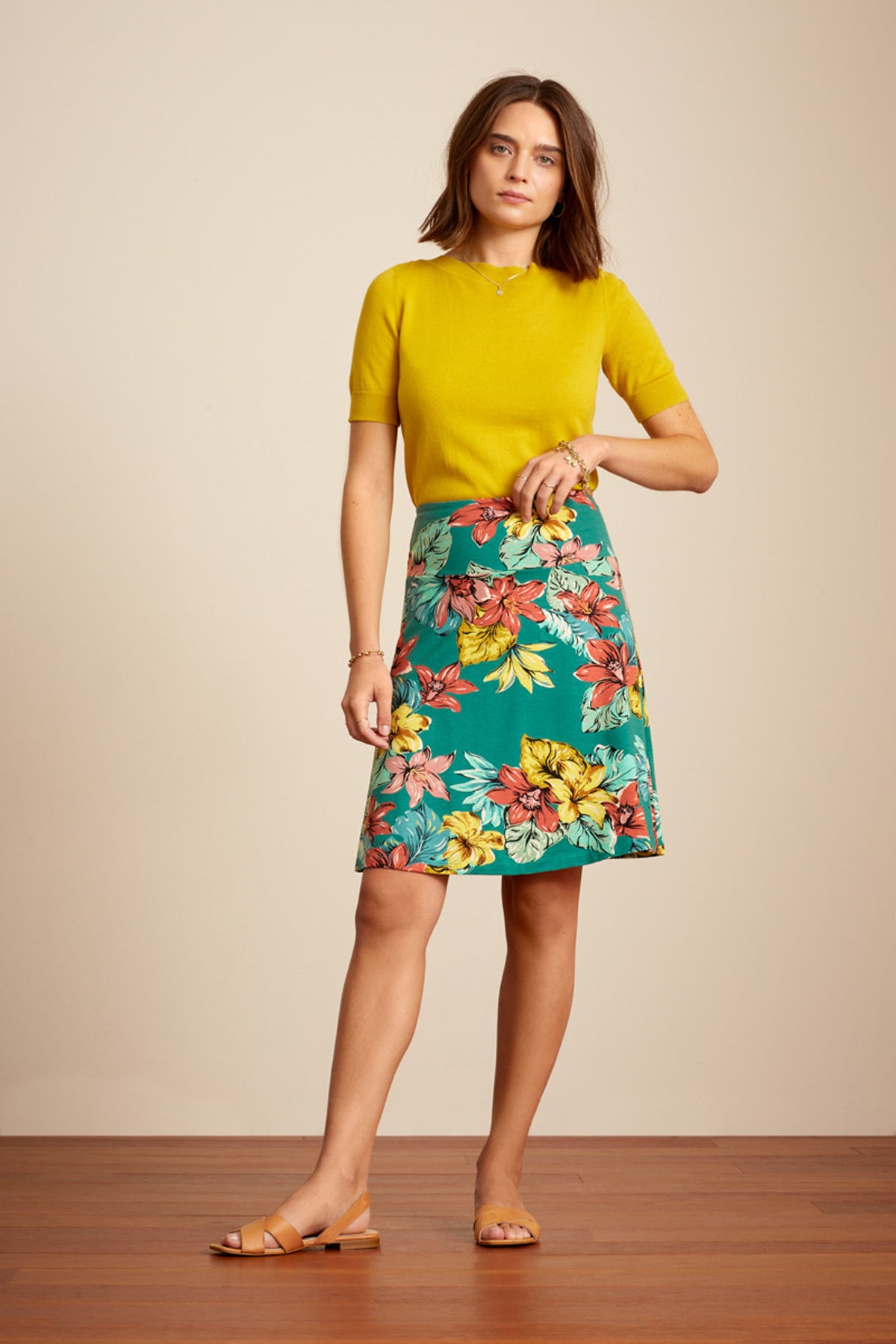 King_Louie_AUDREY_Vintage_Organic_Cottonclub_Kurzarm_STRICK_SHIRT_Oberteil_-_Ceylon_Yellow_killer_kirsche_2YJe4gnRASmMEO