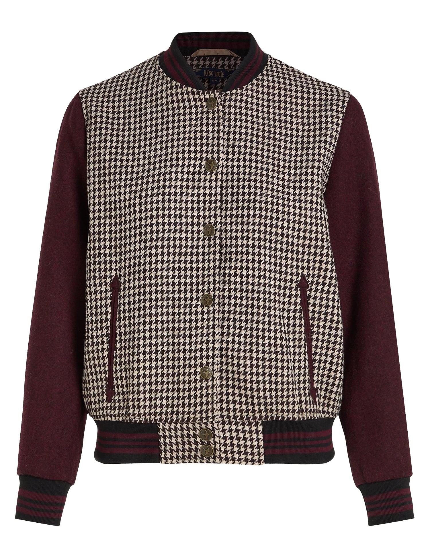 King_Louie_BEA_FOOLERY_Vintage_HOUNDSTOOTH_Hahnentritt_BASEBALL_Collegejacke-3