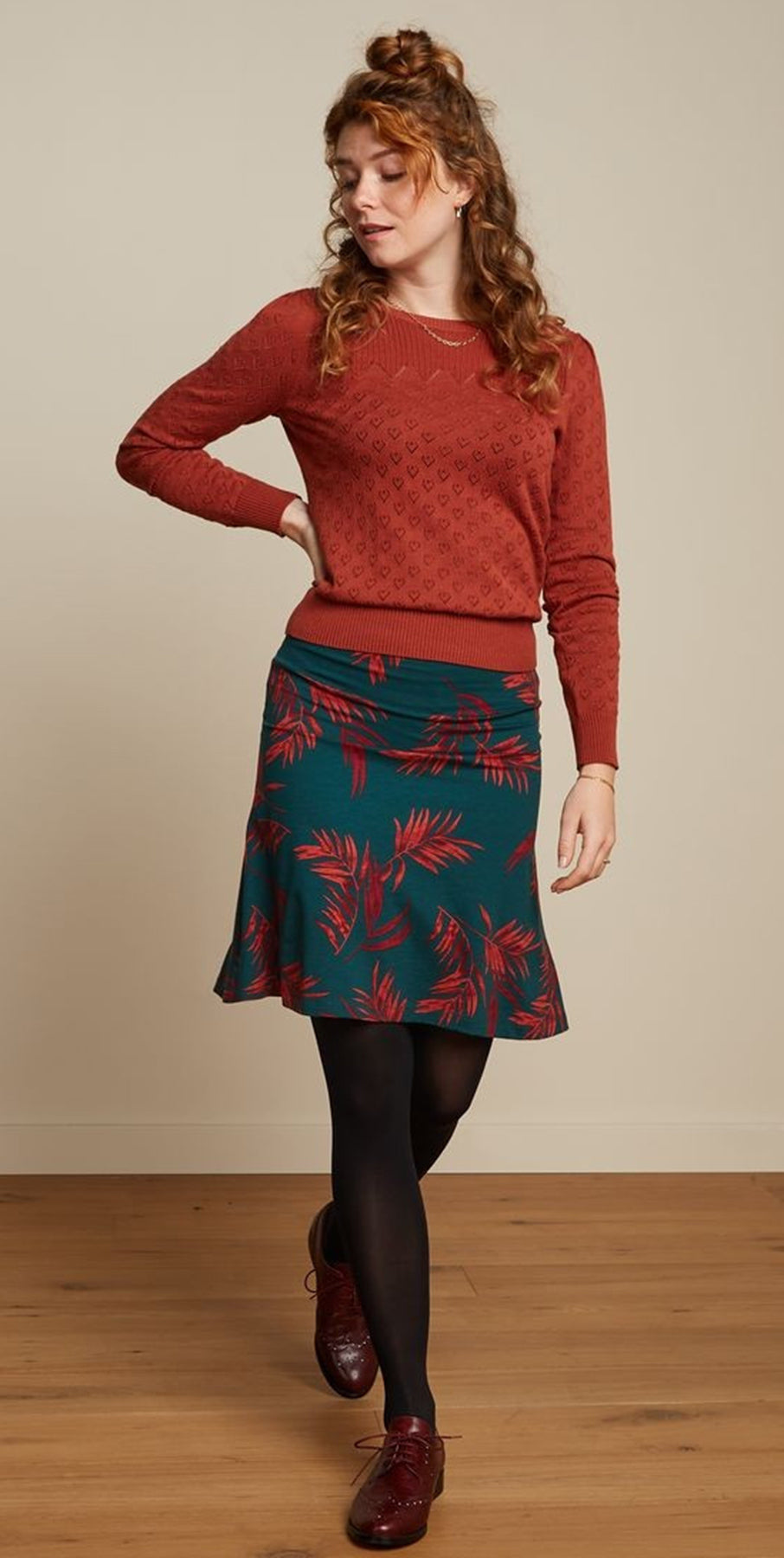 King_Louie_BELLA_HEART_Ajour_HERZ_Retro_Langarm_PULLOVER_Oberteil_-_Spicy_Brown_killer_kirsche_2