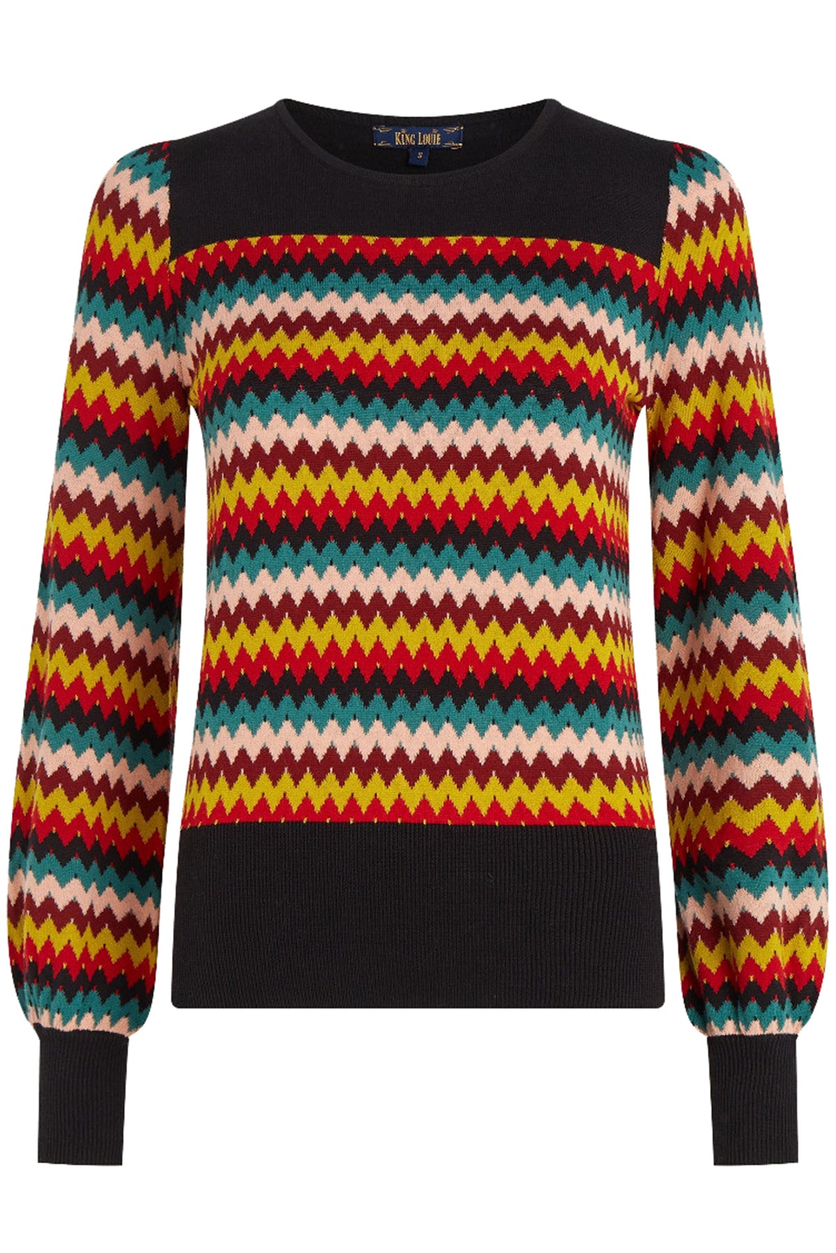 King_Louie_BELLA_KNIT_VENETO_Vintage_ZICK-ZACK_Lochmuster_Langarm_PULLOVER_Oberteil_killer_kirsche_0