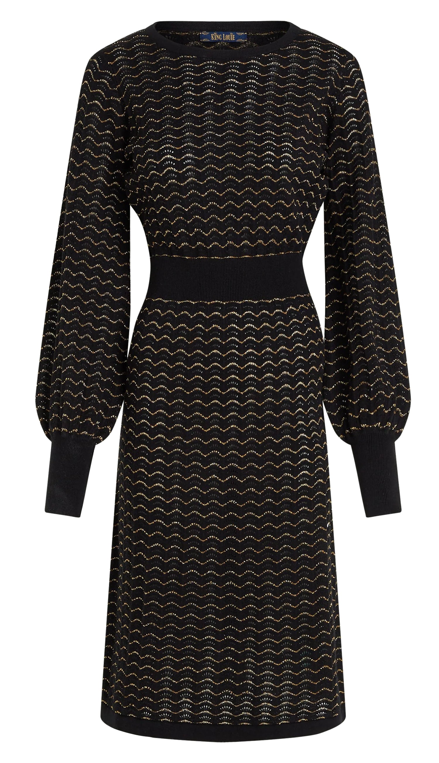 King_Louie_BELL_PACIFIC_Vintage_Glitzer_Langarm_PENCIL_DRESS_Strickkleid_-_Schwarz-4