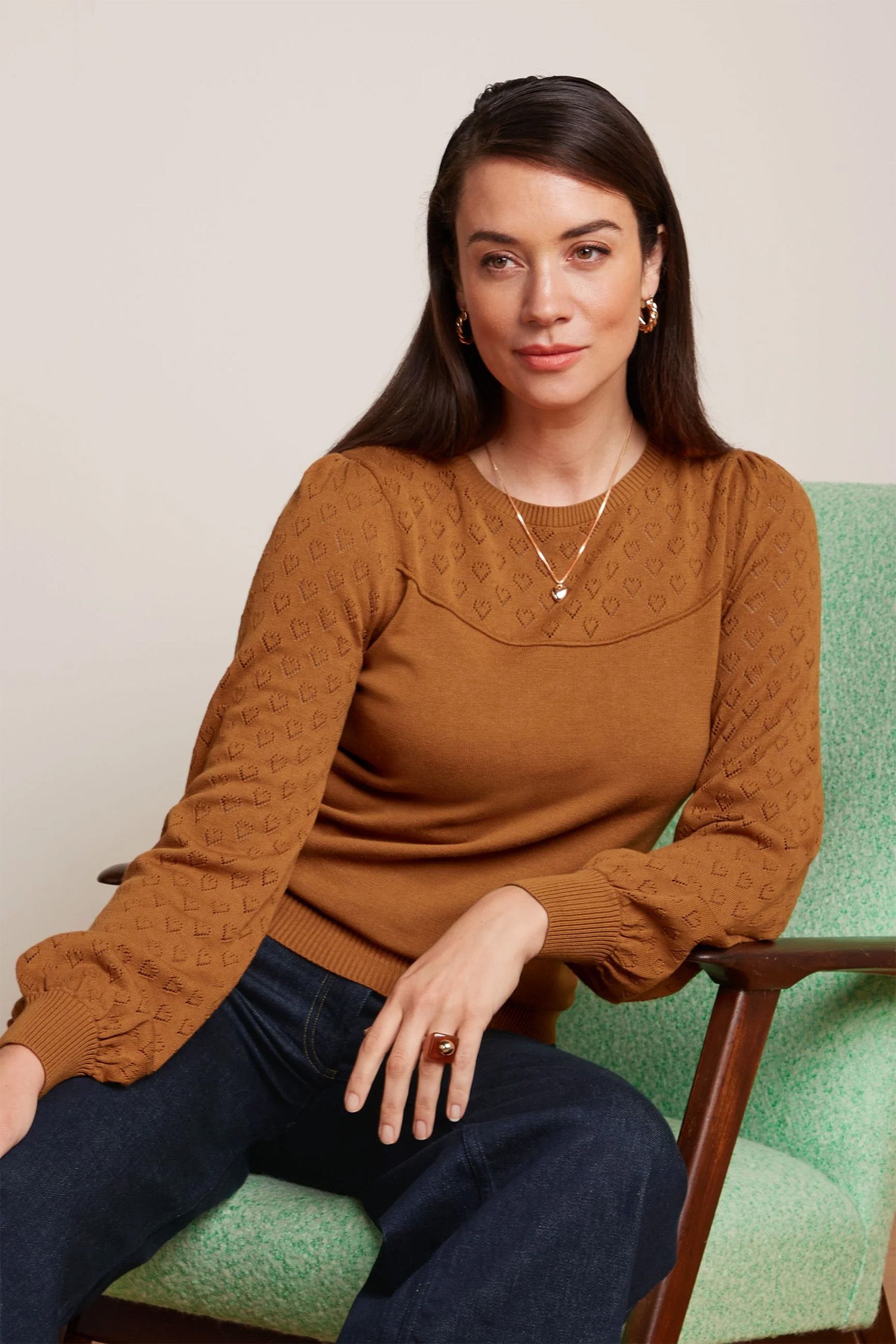 King_Louie_BELL_YOKE_Vintage_Heart_Ajour_Lochmuster_Ballonaermel_PULLOVER_Oberteil_-_Maple_Orange-1vi1iKKRioV2qd