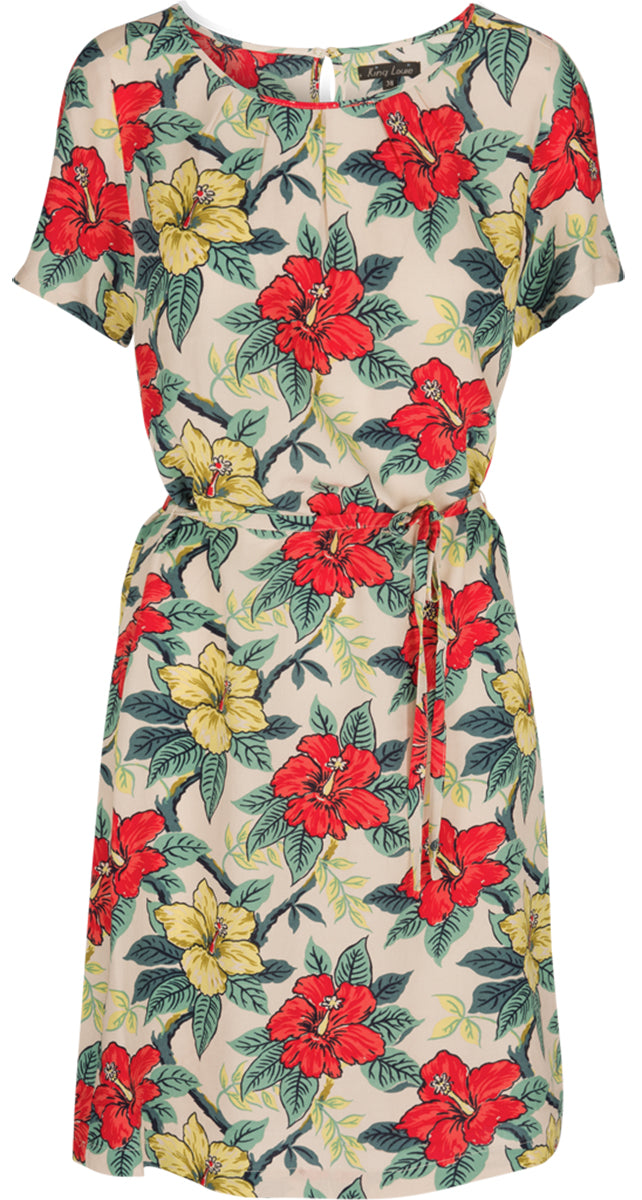 King_Louie_BILLIE_Vintage_Tropical_HIBISCUS_Blumen_LAMBADA_Dress_KLEID-1