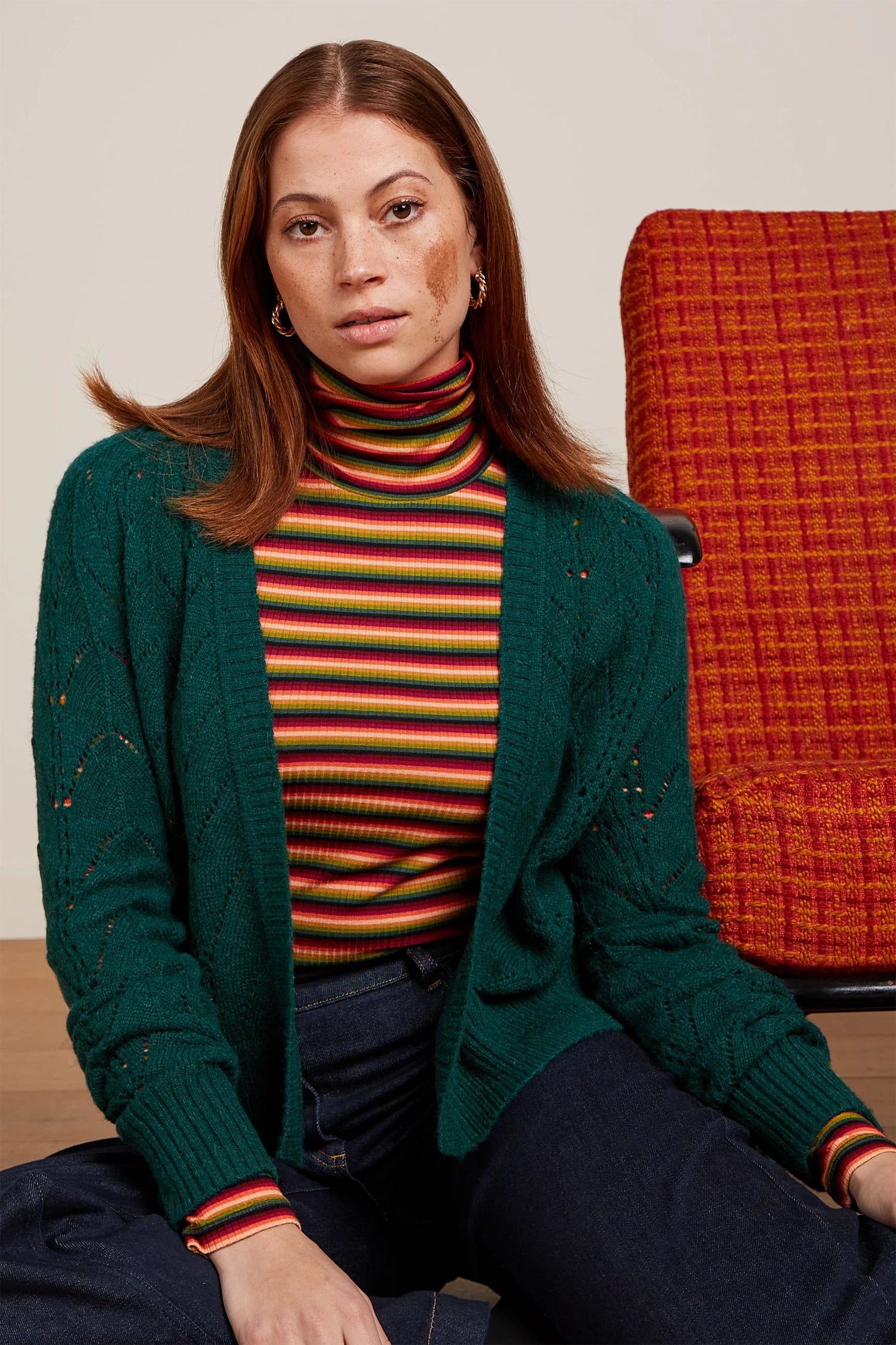 King_Louie_BLANCA_FARFALLE_Lochmuster_Loose_Fit_Vintage_Retro_Strickjacke_CARDIGAN_-_Pine_Green-1