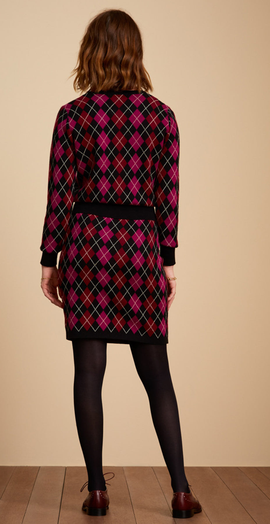 King_Louie_CARDI_BIBI_CHECK_Vintage_ARGYLE_Rundhals_CARDIGAN_Strickjacke_killer_kirsche_4X6ohcm1Chjbjt