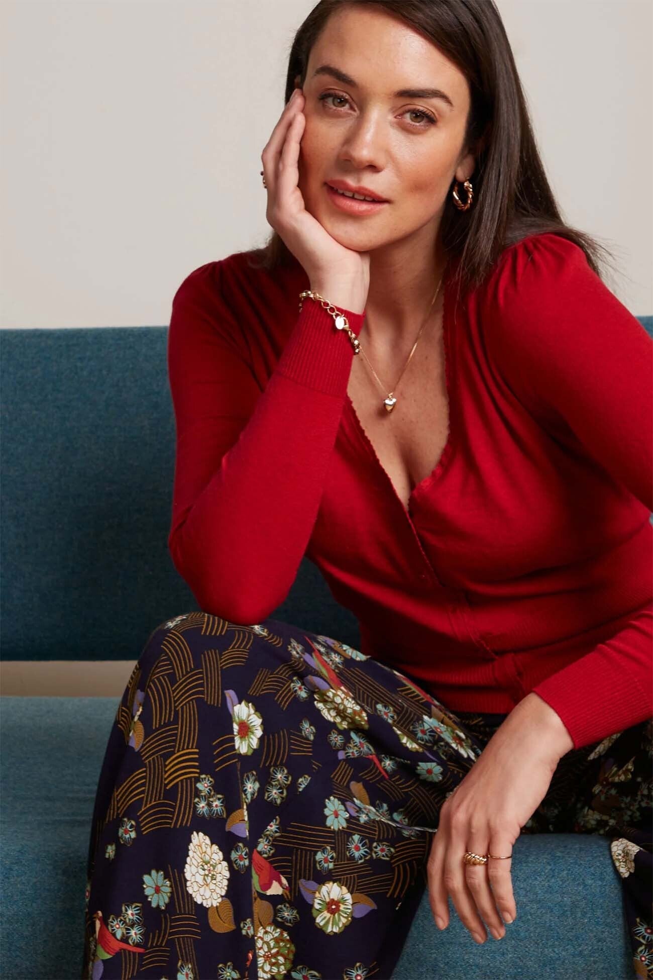 King_Louie_CARDI_V_COCOON_Vintage_V-NECK_Knit_Strickjacke_CARDIGAN_-_Icon_Red-2