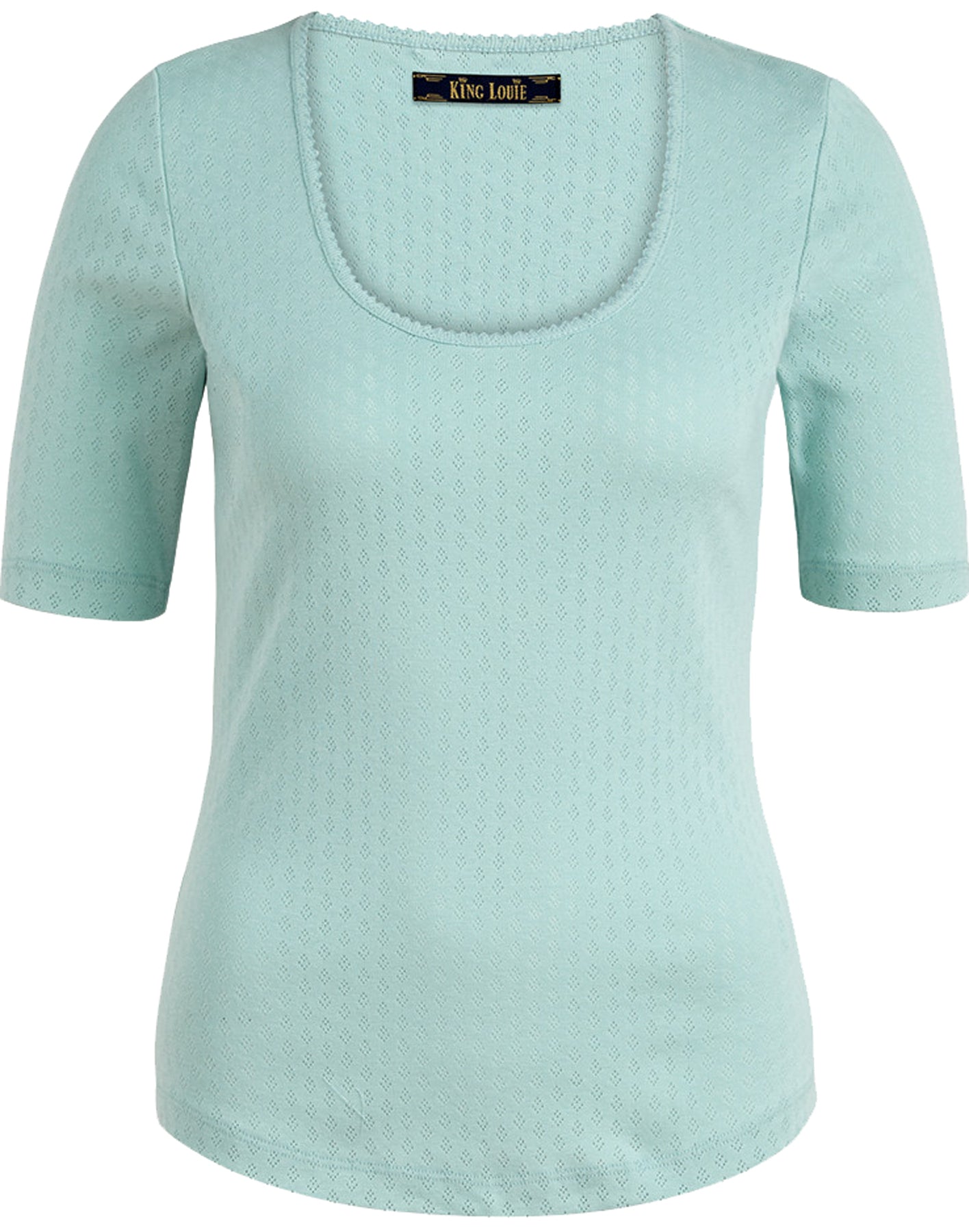 King_Louie_CARICE_DORSET_AJOUR_Lochmuster_Kurzarm_SHIRT_Oberteil_-_Foam_Green_killer_kirsche_4I7Ll9QpBL3SZd