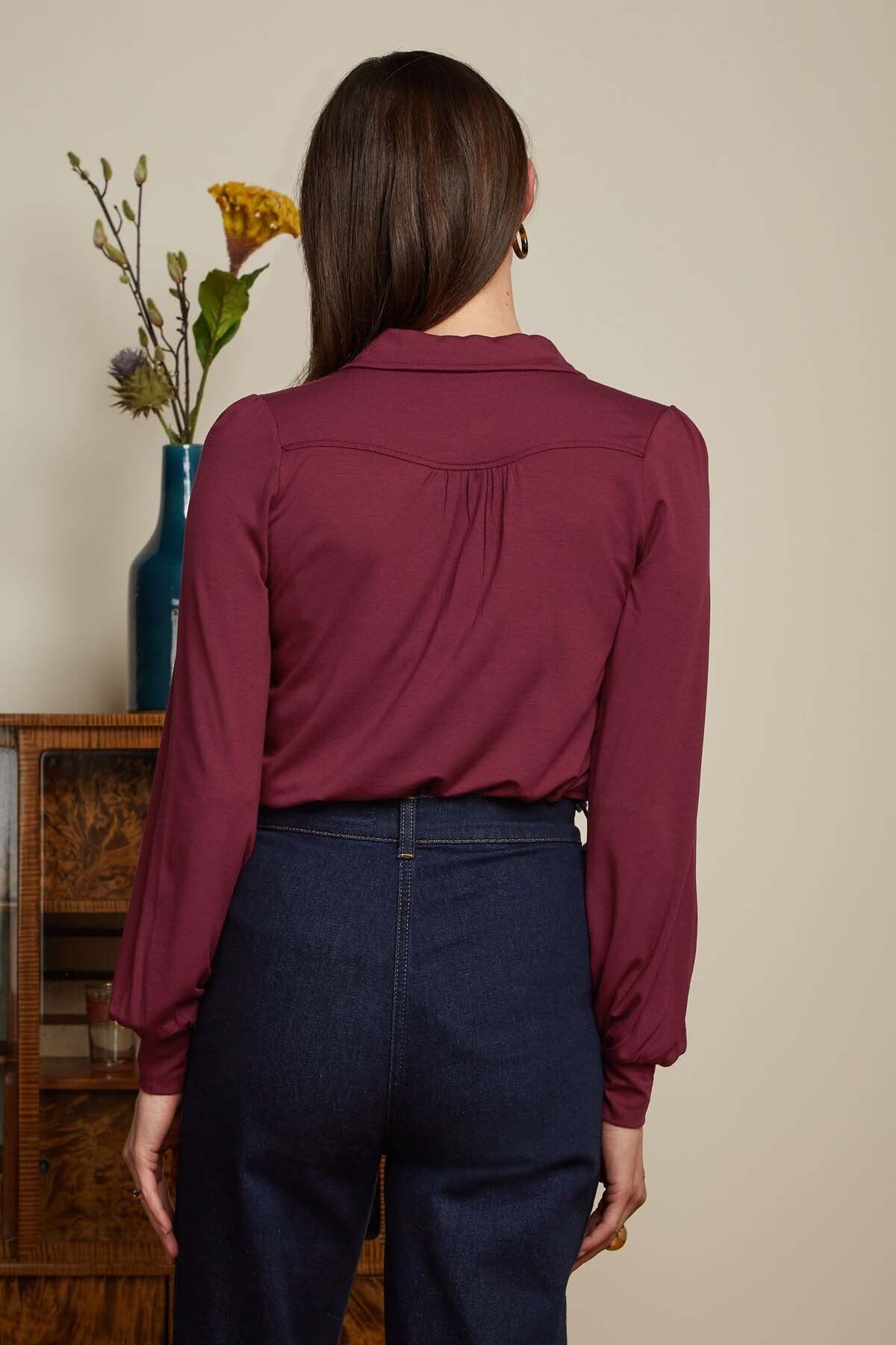 King_Louie_CARINA_BASIC_Retro_PLAIN_Langarm_BLUSE_Oberteil_Blouse_Cabernet_Red-2