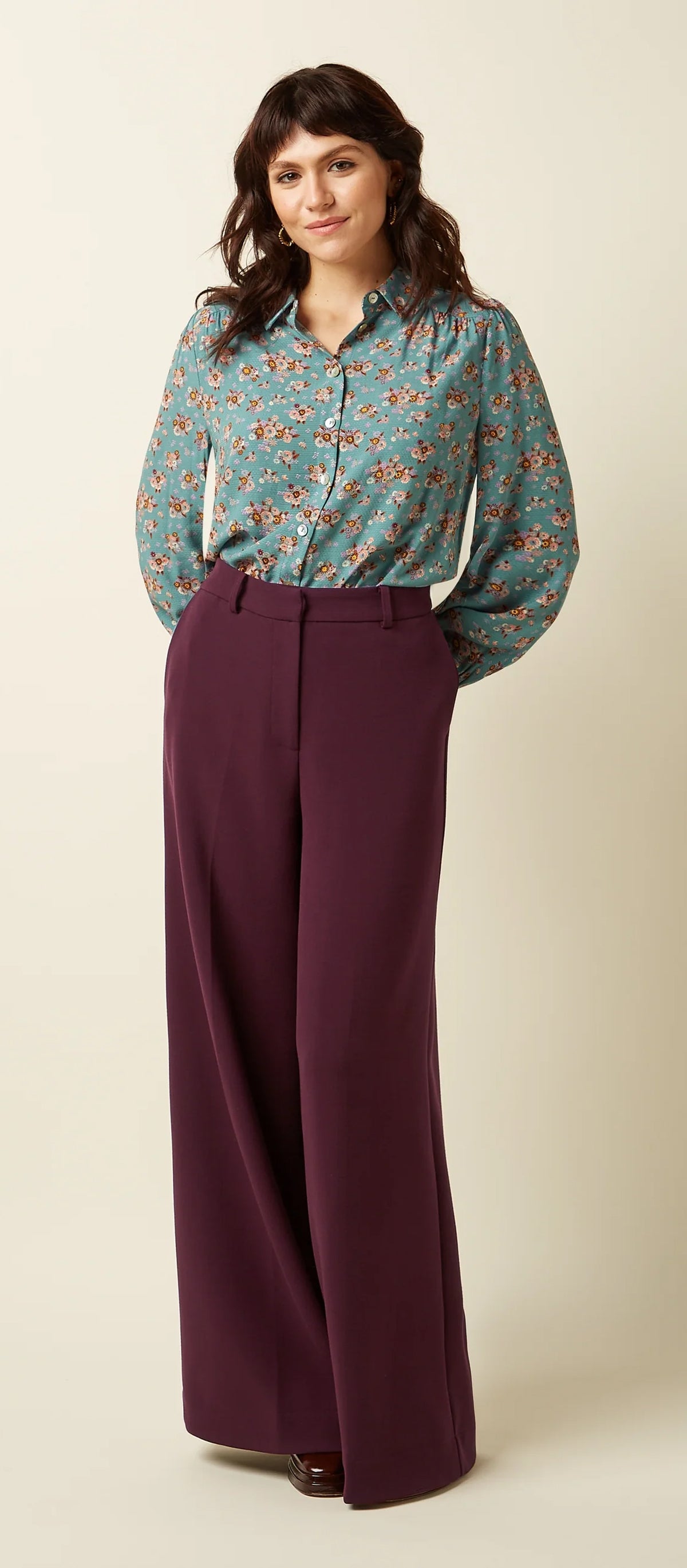 King_Louie_CARINA_REVEL_Vintage_Floral_Blueten_Langarm_BLUSE_Oberteil_Blouse_-_Tuerkisblau-2